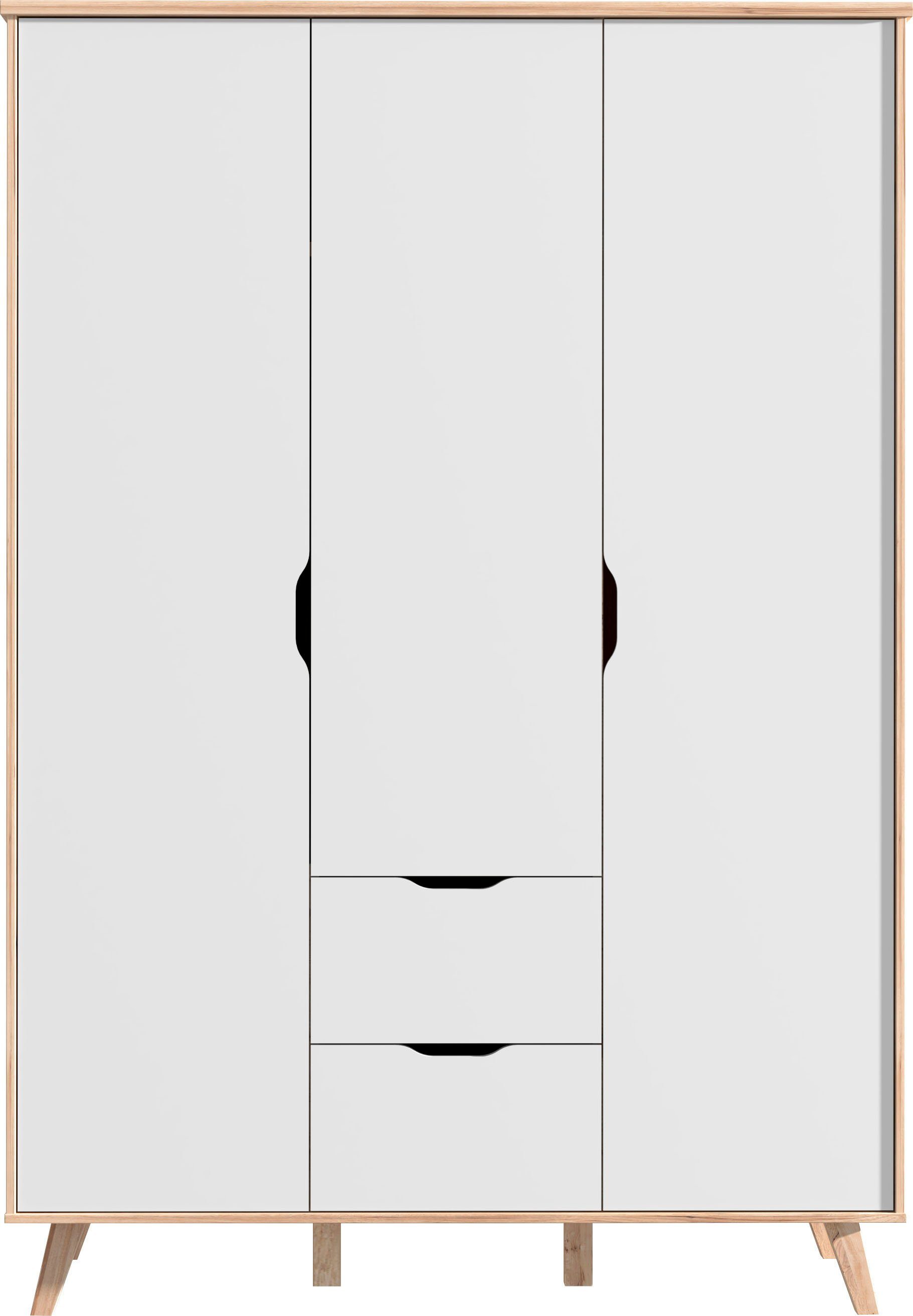 FORTE Drehtürenschrank Vankka, OTTOs Choice, Kleiderschrank, viel Stauraum, (B/H/T ca.140x200x52cm) Made in Europe,mit Einlegeböden+Kleiderstange+Schubladen,grifflos