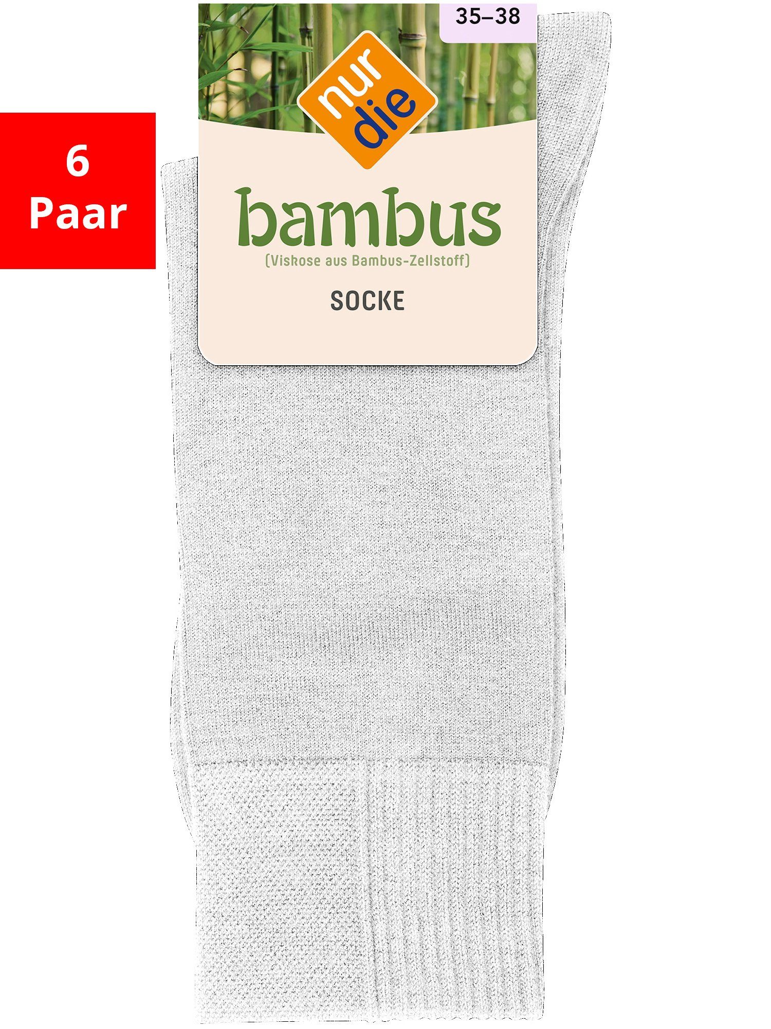 Nur Die Freizeitsocken Bambus (6-Paar) weiß | Socken