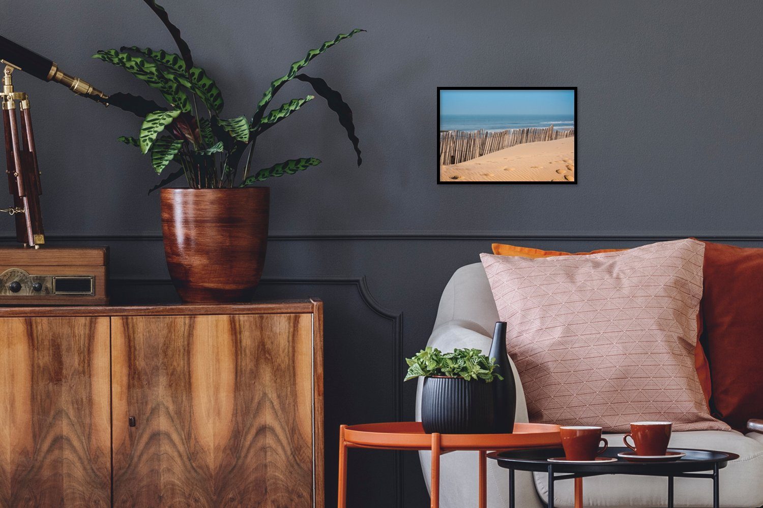 Poster Strand - Pfähle - Meer