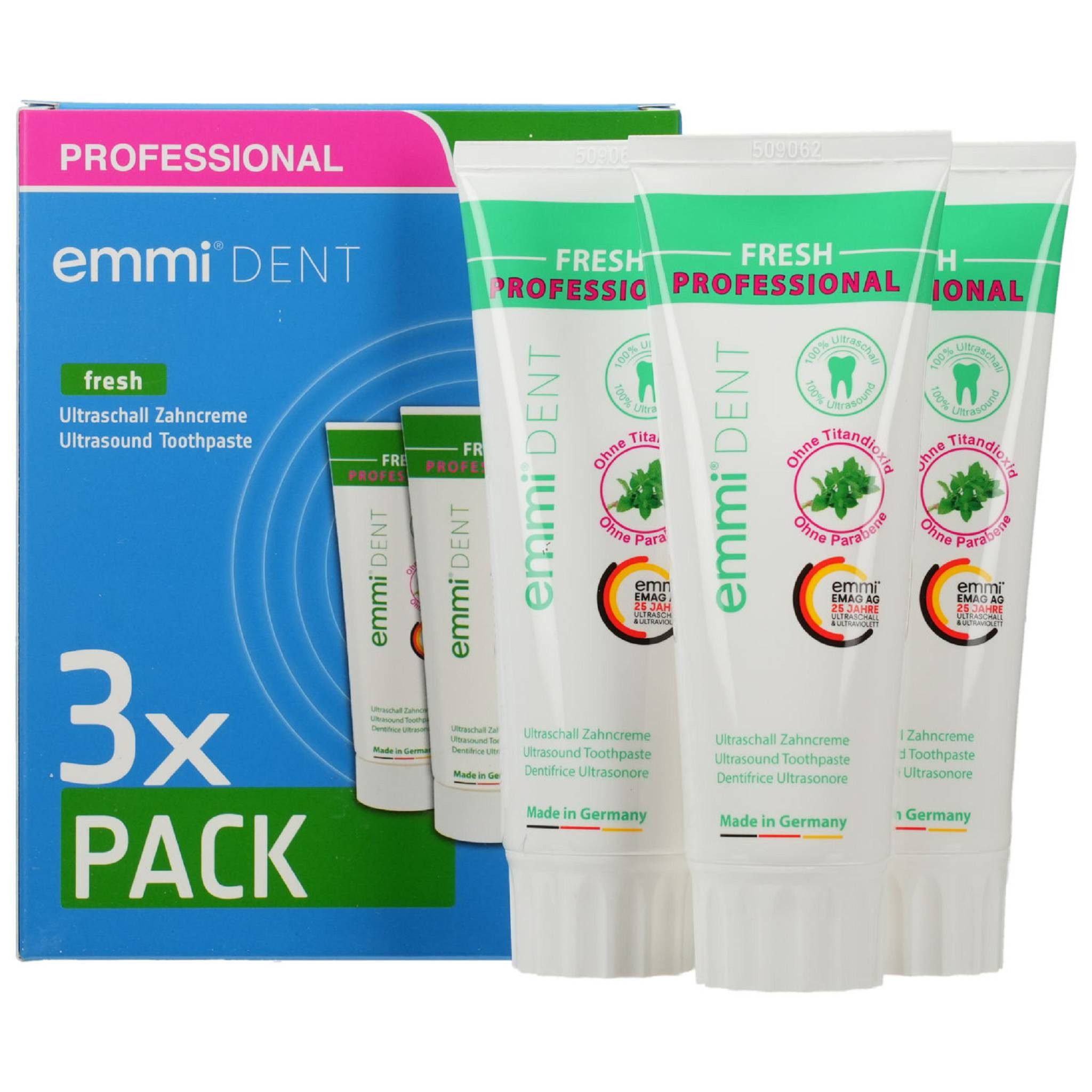 Emmi Ultrasonic GmbH Zahnpasta EMMI-DENT Ultraschall Zahncreme fresh Set