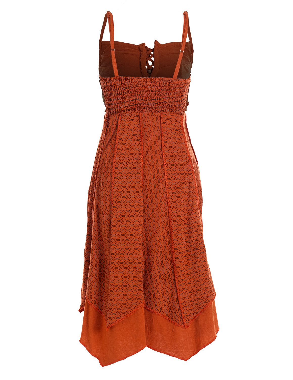 Vishes Sommerkleid Damen Sommer-Kleider längen-verstellbar Spagettiträger-Kleid Hippi, Ethno, Goa Style