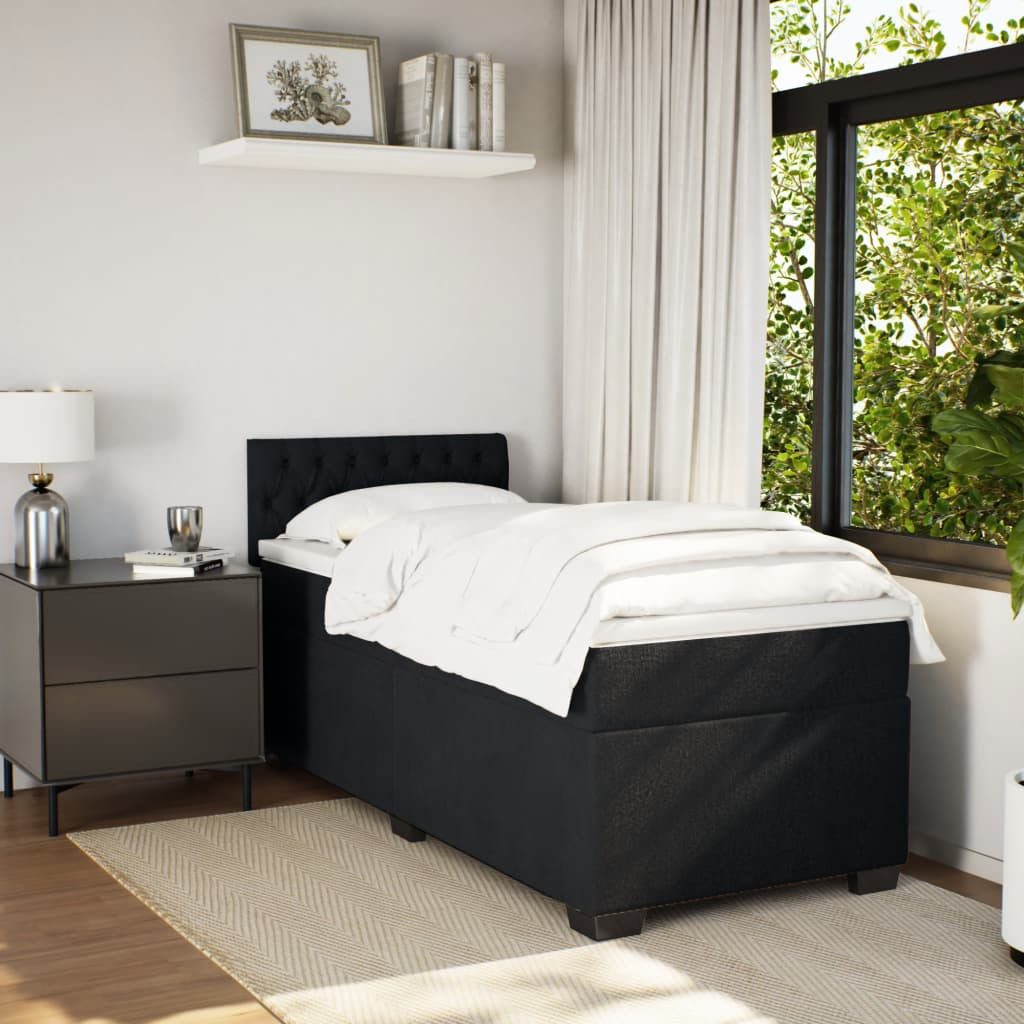 vidaXL Bett Boxspringbett mit Matratze Schwarz günstig online kaufen