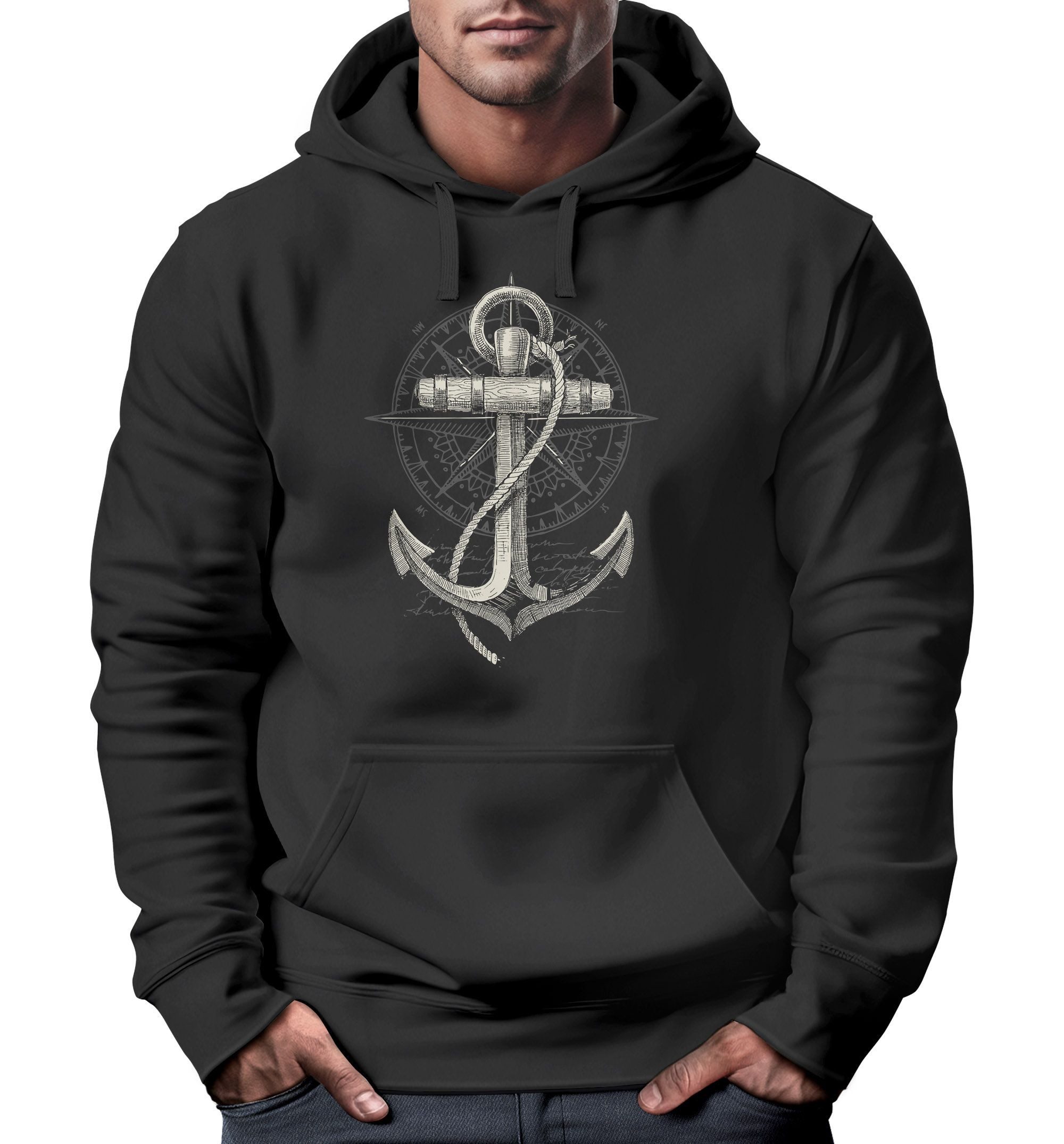 Neverless Hoodie Hoodie Herren Print Aufdruck Kapuzen-Pullover Männer Fashi günstig online kaufen