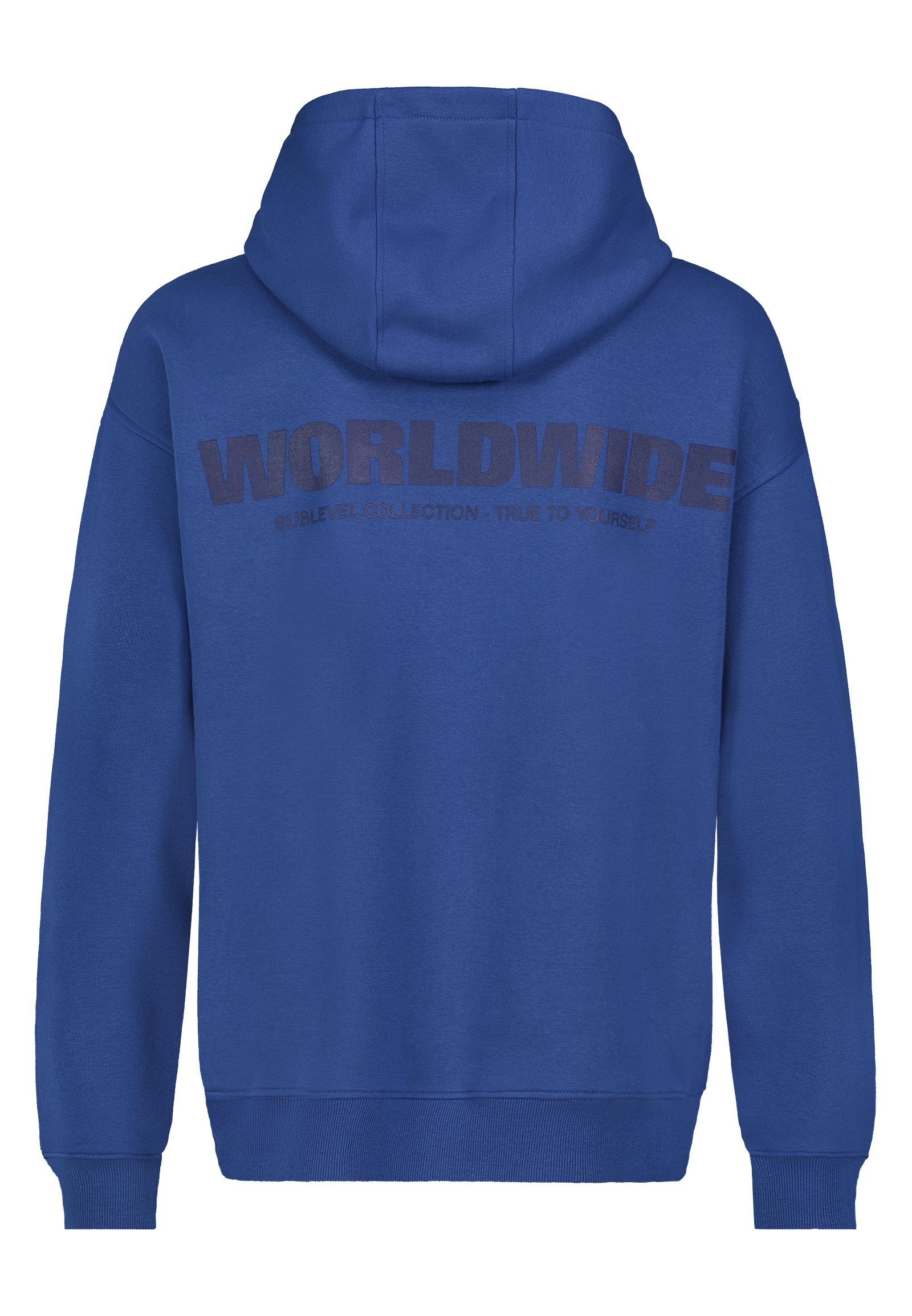 SUBLEVEL Hoodie Sweathoodie WORLDWIDE blue