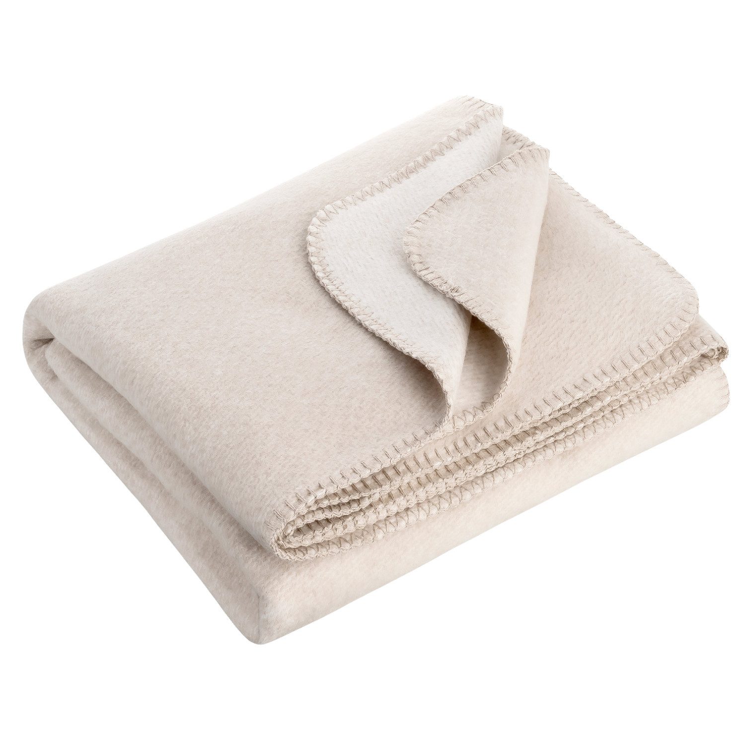 Wolldecke EMMA Premium Kuscheldecke aus 100% weicher Bio-Baumwolle in 7 Far günstig online kaufen