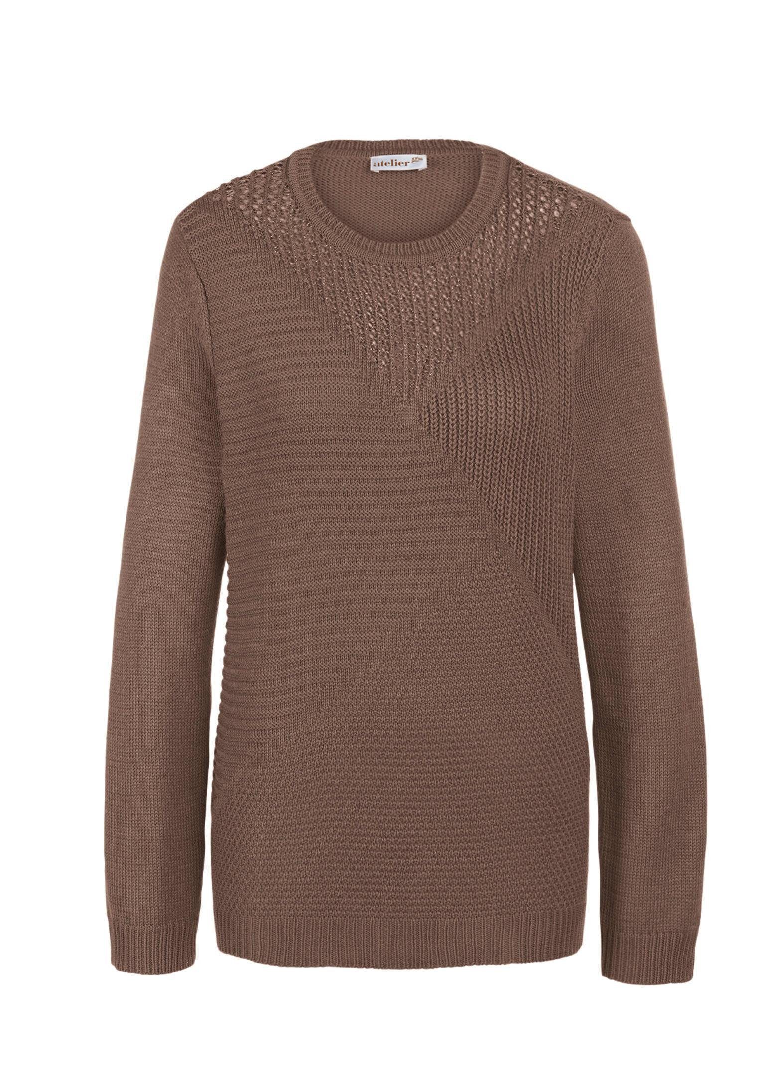 GOLDNER Strickpullover Kurzgröße: Baumwoll-Pullover in Rippenstruktur günstig online kaufen