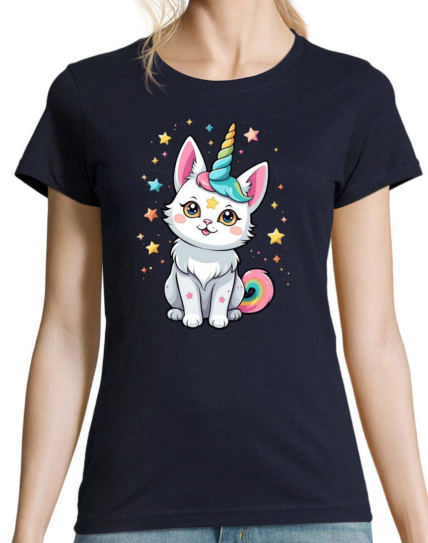 Youth Designz Print-Shirt Katze Einhorn Damen günstig online kaufen