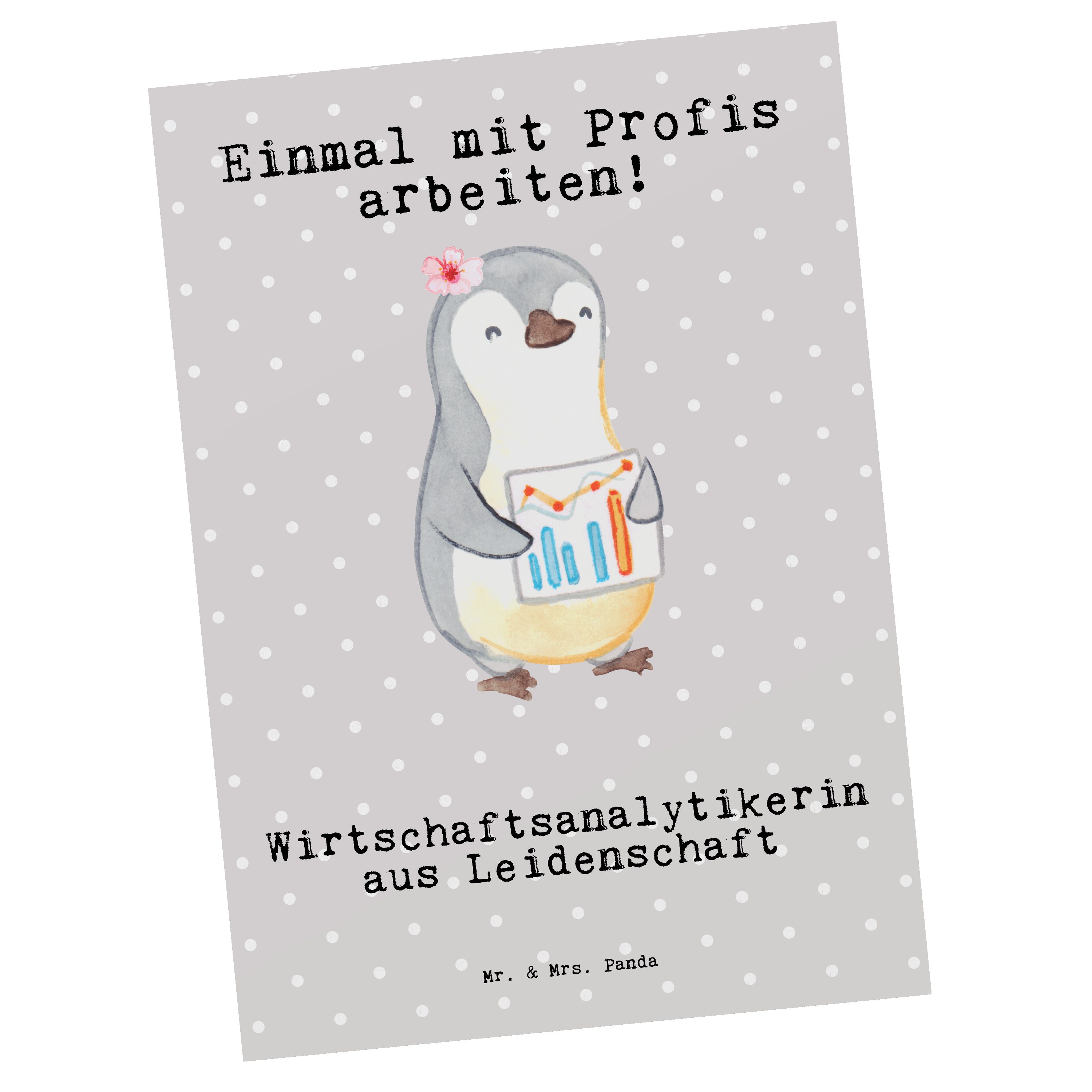 Mr. & Pastell Panda - Mrs. Wirtschaftsanalytikerin Geschenk, Grau K - aus Leidenschaft Postkarte