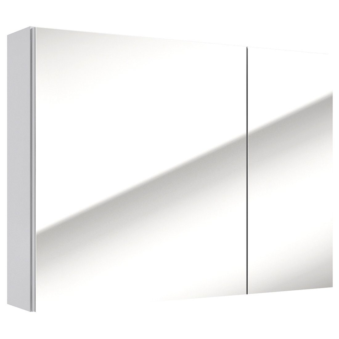 Lomadox Spiegelschrank lackiert, weiß cm in 2-türig Hochglanz B/H/T: SOFIA-107 ca. 80/60/15 80