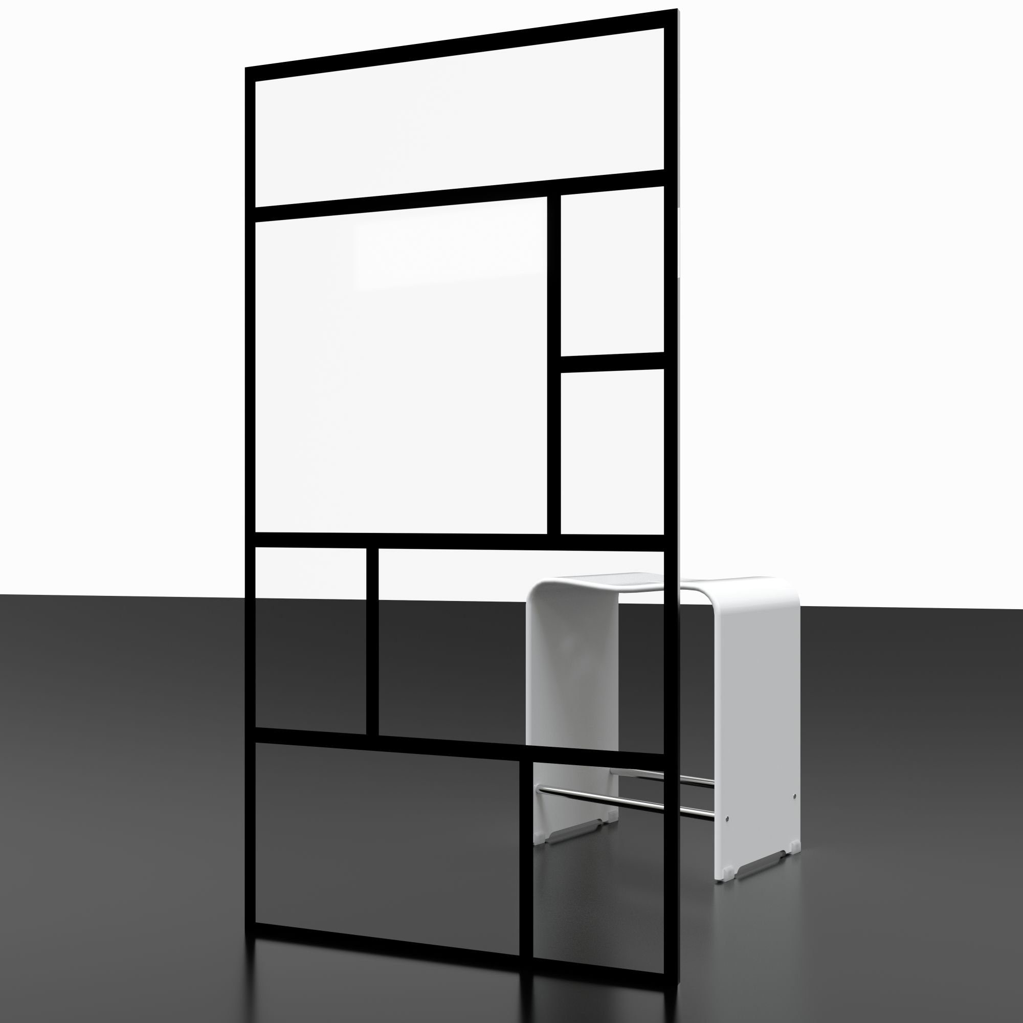 Schulte Eckdusche Alexa Style 2.0, BxT: 80x80 cm, Sicherheitsglas, Dekor Atelier 1 schwarz Drehtür Seitenwand 192 cm