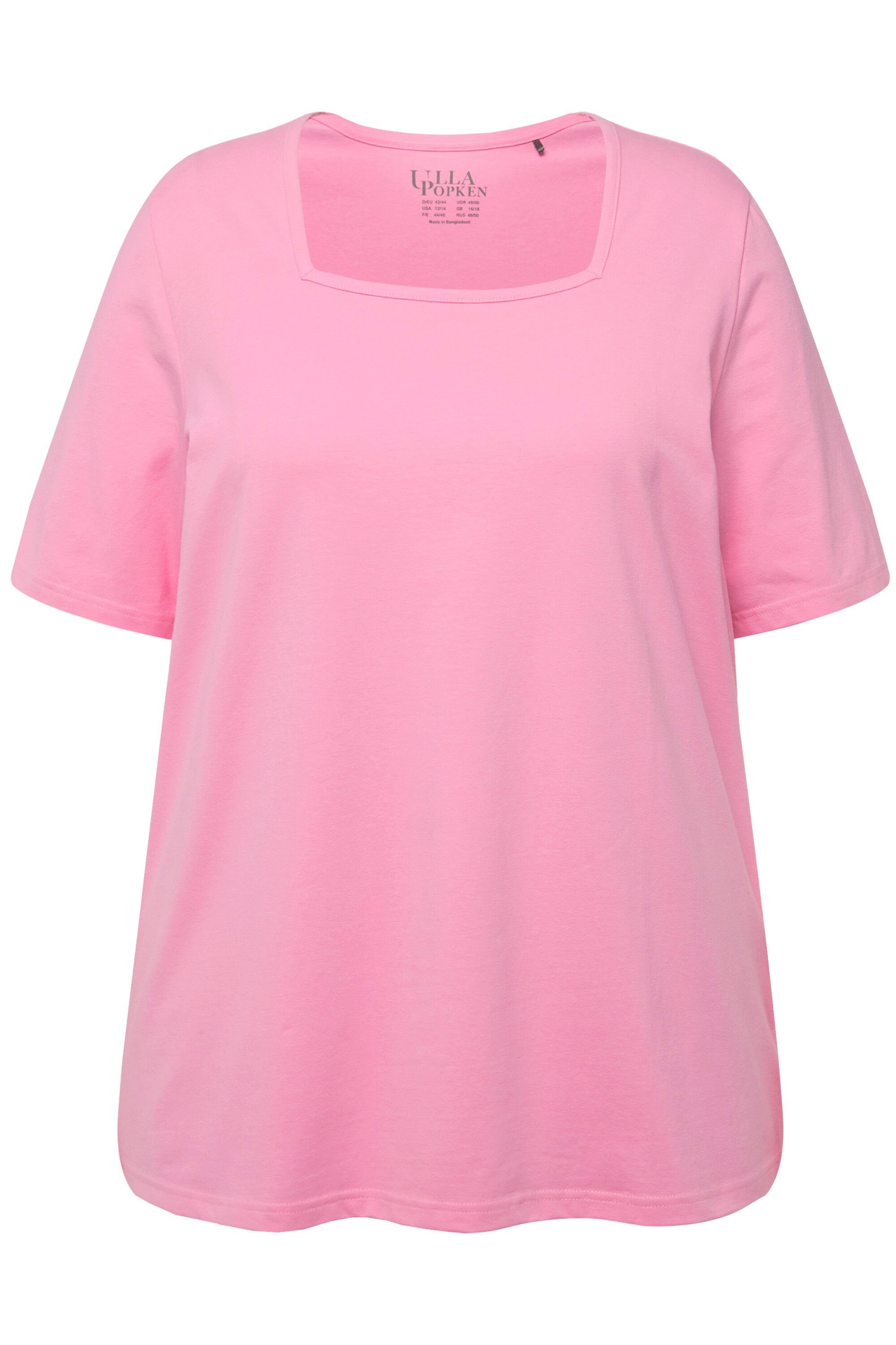 Ulla Popken T-Shirt T-Shirt A-Linie Carré-Ausschnitt günstig online kaufen