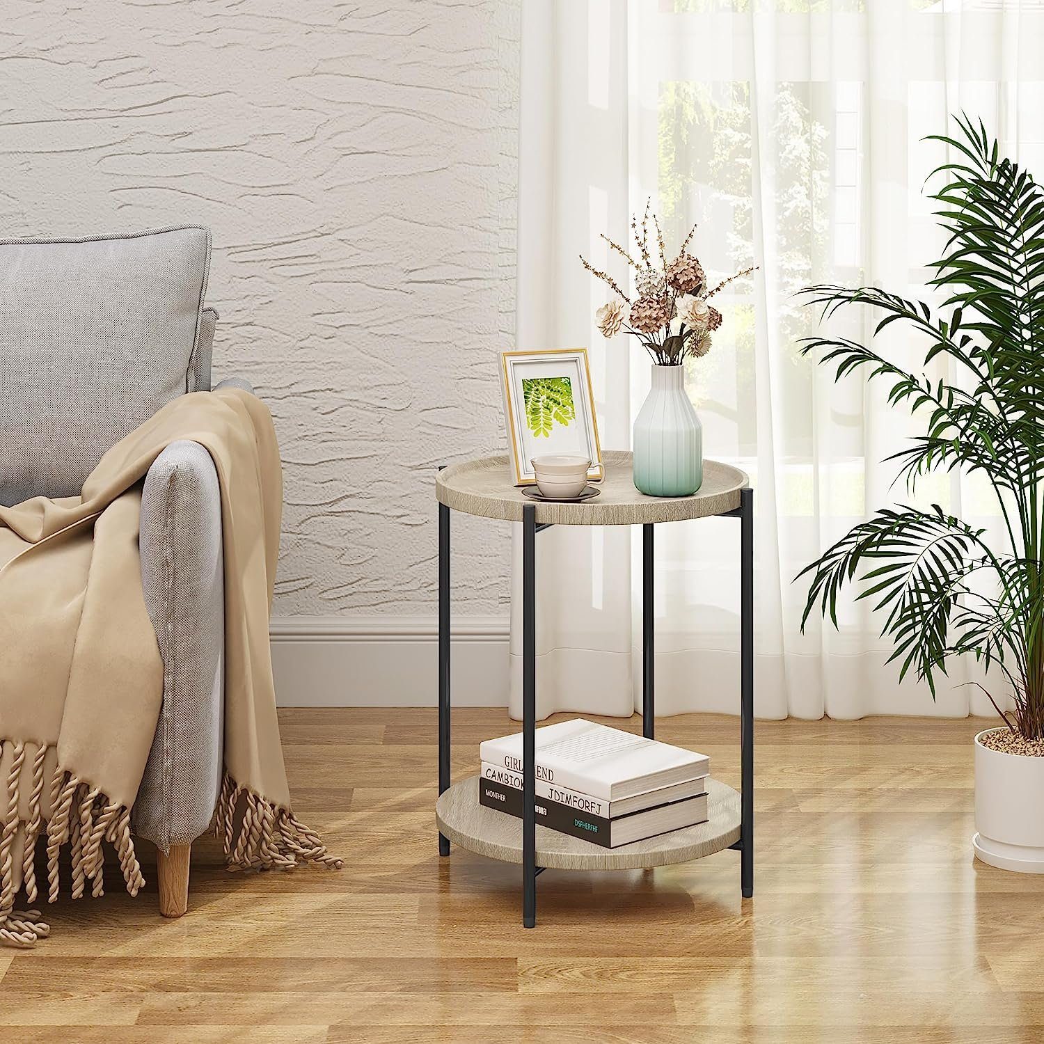 Woltu Beistelltisch (1-St), mit 2 Ablagen Abnehmbarer Tischplatte aus MDF günstig online kaufen