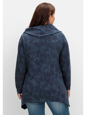 Sheego Sweatshirt Große Größen mit Alloverdruck, in Zipfelform