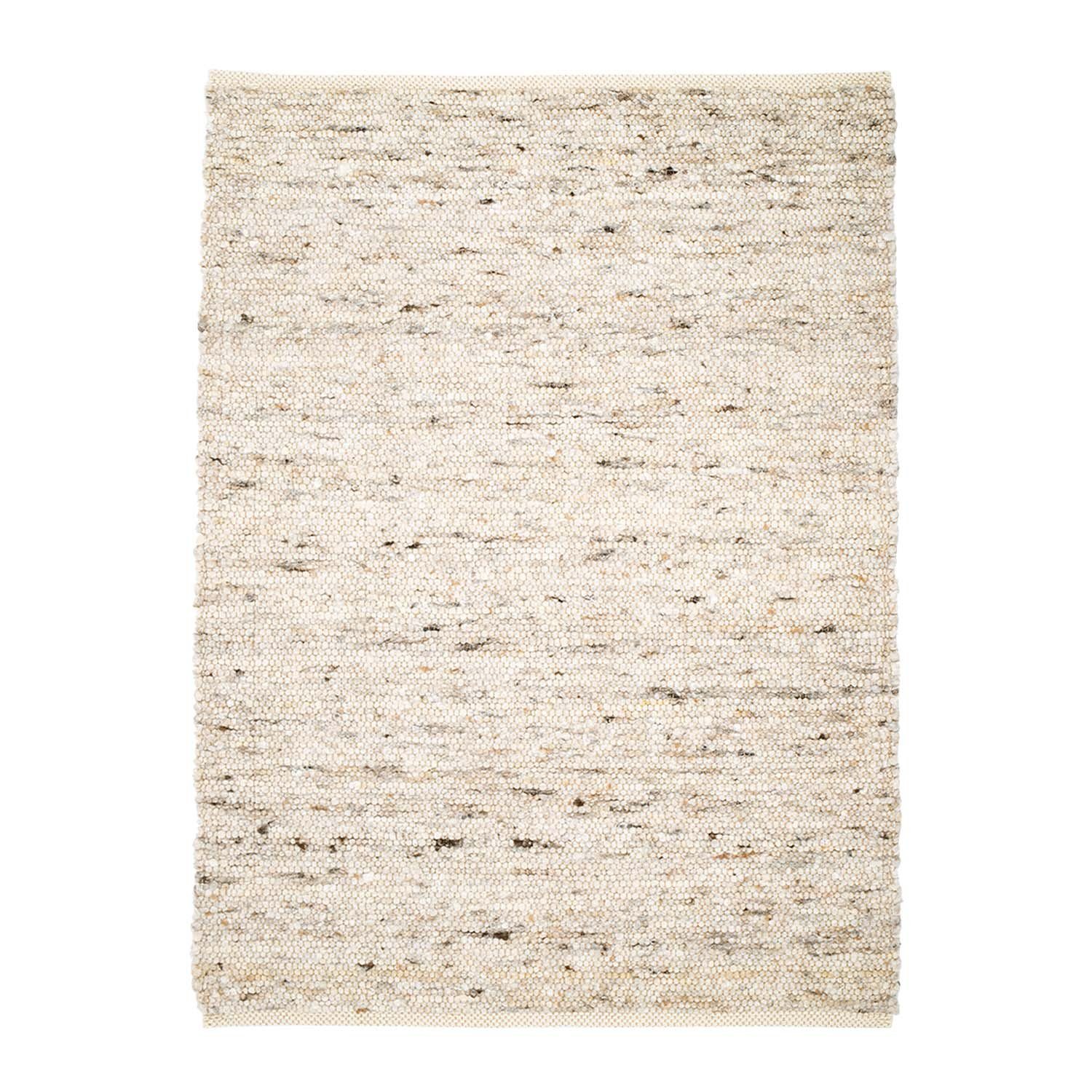 TaCa Home Wollteppich Handweb Woll-Teppich Neuseeland, rechteckig, Höhe: 10 mm, Sand Multi - 90 x 160 cm