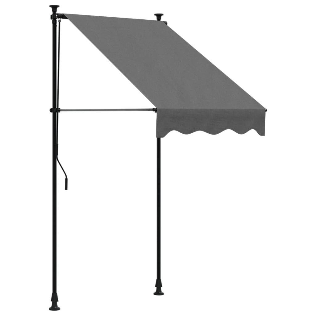 Markise Markise Terrassendach Einziehbar Anthrazit 100x150 cm Stoff und Stahl