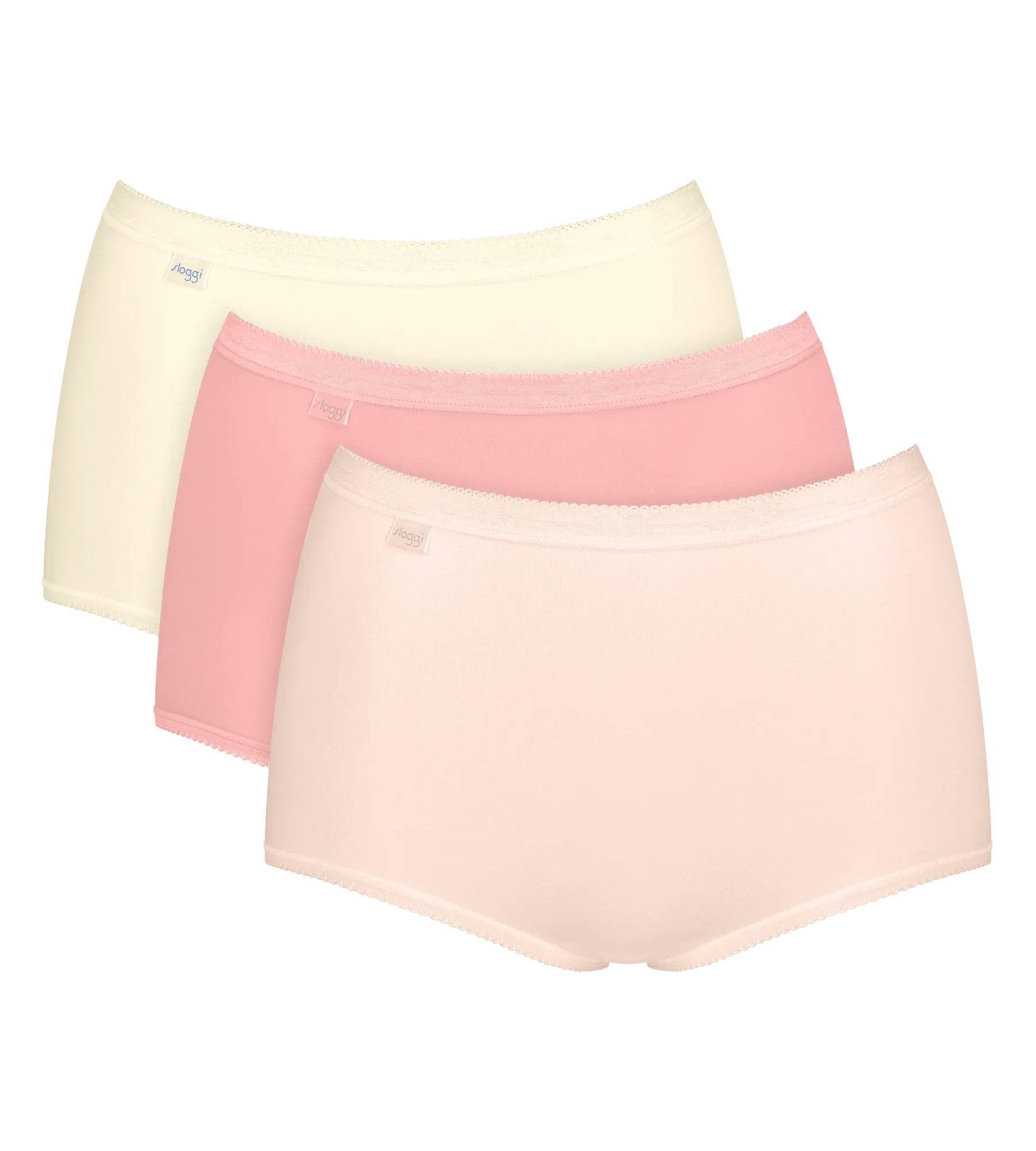 sloggi Maxislip Basic+ Maxi (3er Pack) perfekter Sitz, Cotton-Mix, hohe Taille