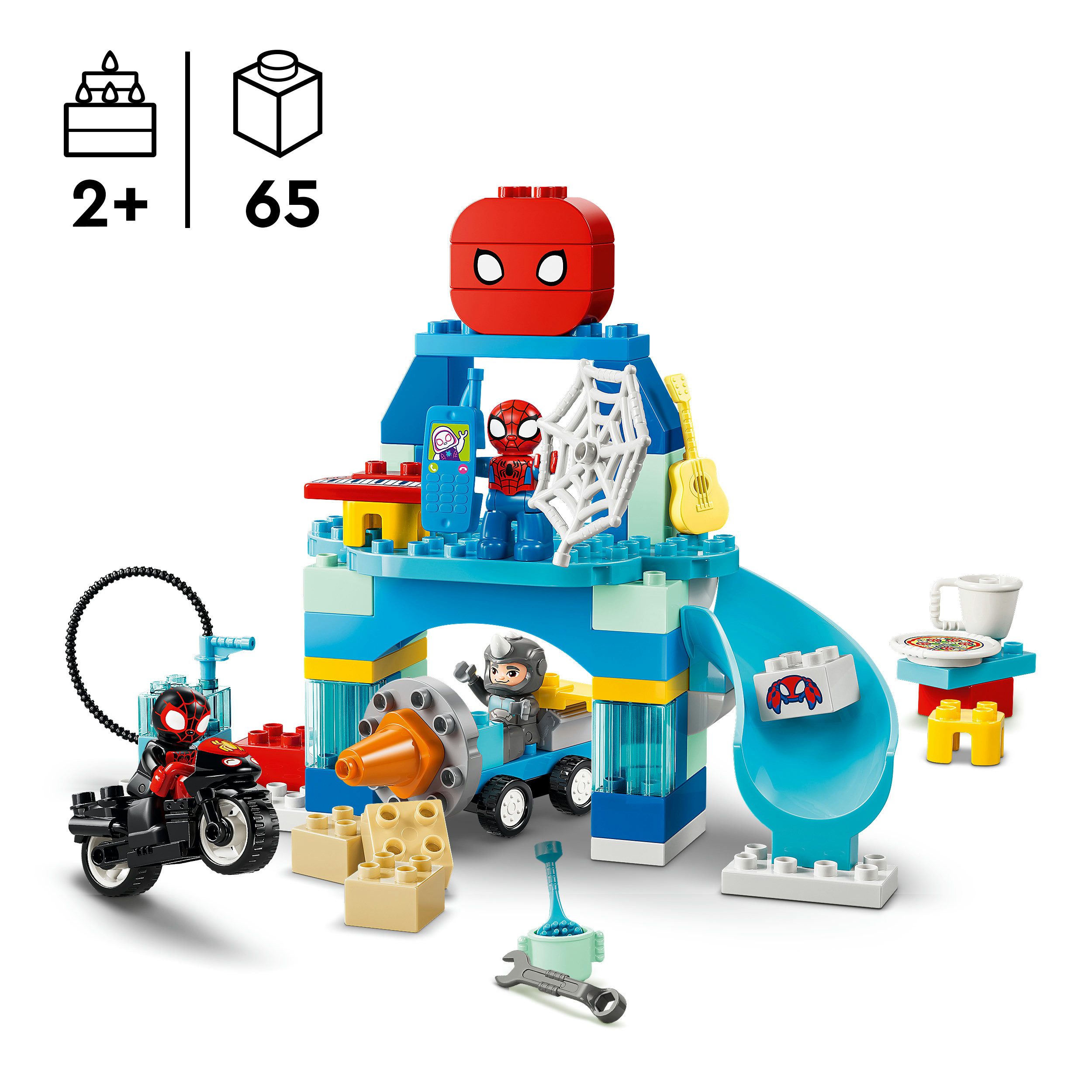 LEGO® Team Spideys Hauptquartier (10464), LEGO DUPLO Disney Konstruktionsspielsteine, (65 St), Made in Europe