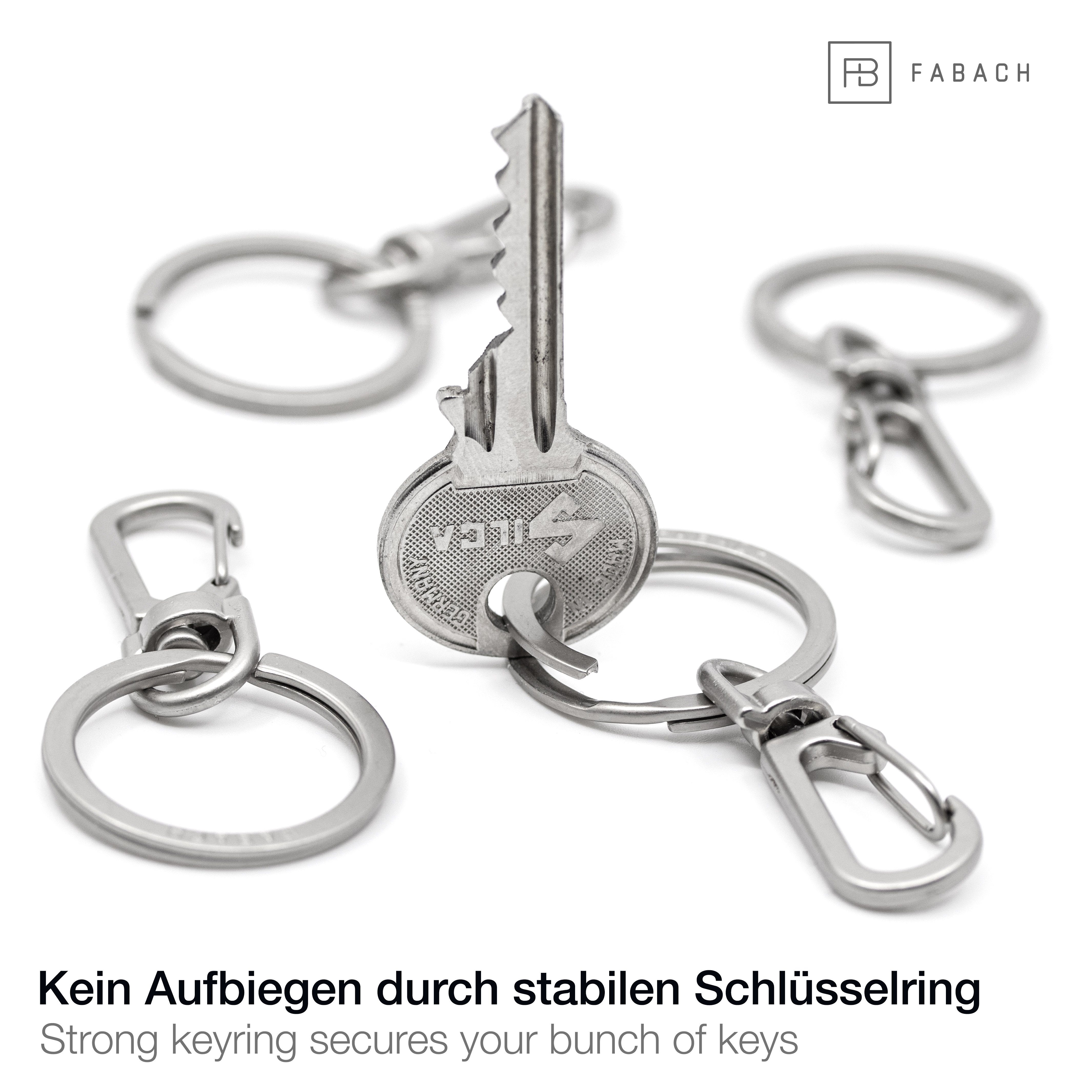 FABACH Schlüsselanhänger Karabiner mit drehbarem Schlüsselring - abnehmbare Karabinerhaken (10-tlg) – Bild 5 von 5