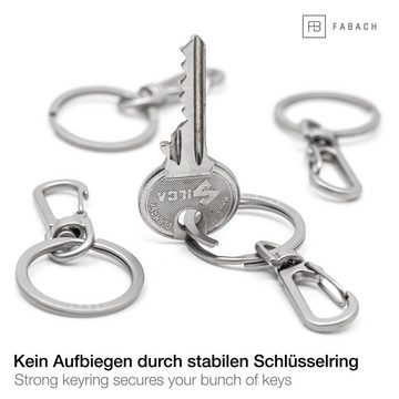 FABACH Schlüsselanhänger Karabiner mit drehbarem Schlüsselring - abnehmbare Karabinerhaken (5-tlg)