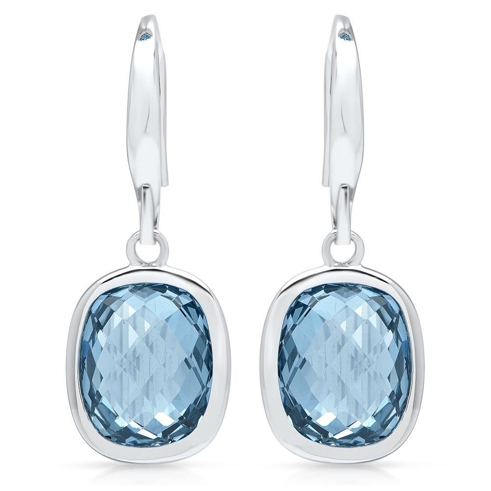 Paar Ohrhänger Mit blauem Schmuckstein aus Sterlingsilber SE0716