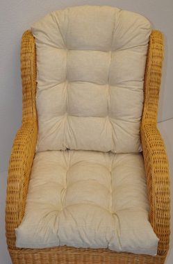 Rattani Sesselauflage Polster Kissen für Rattan Ohrensessel Rattansessel beige