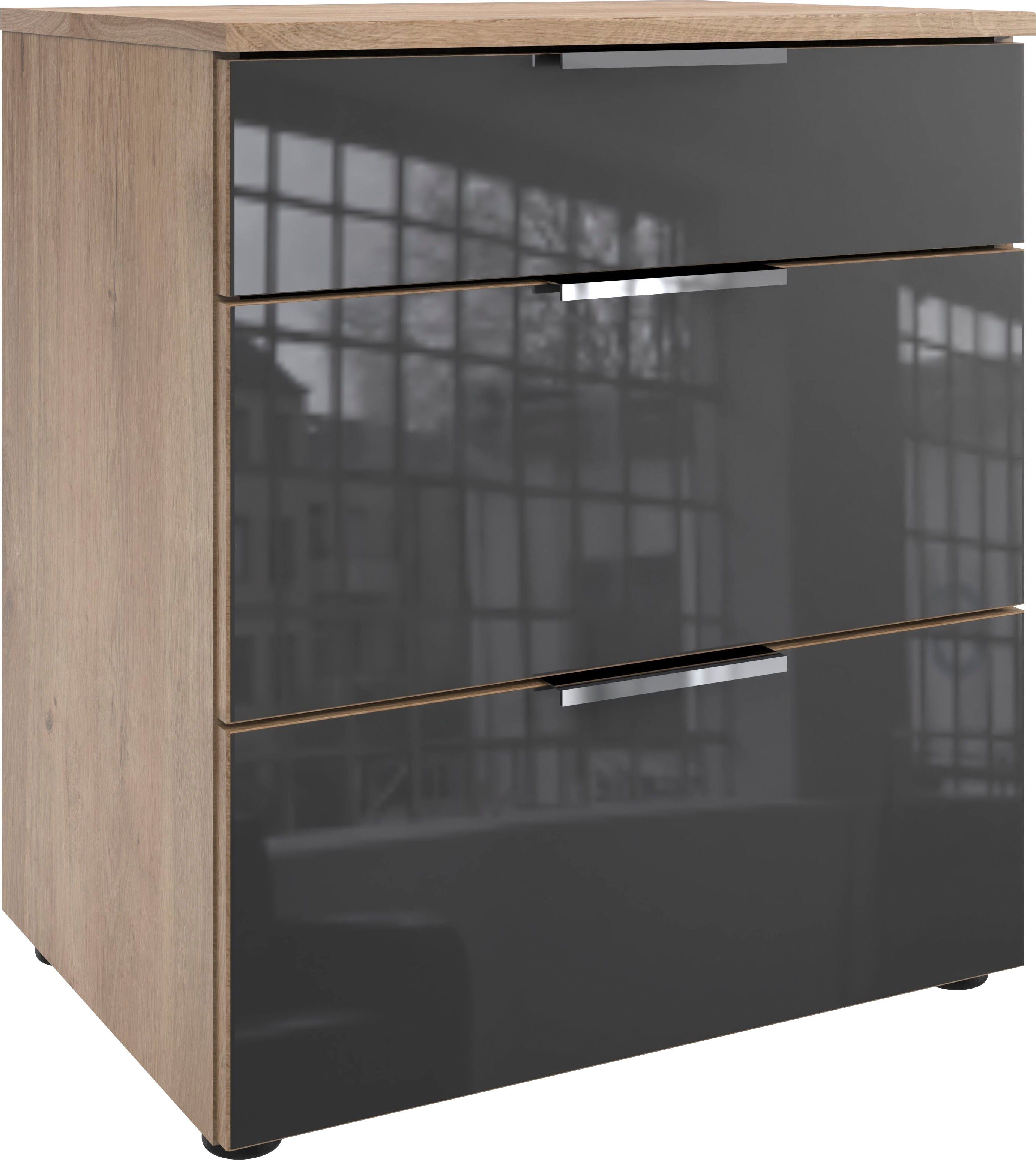 Wimex Nachtkommode Level36 C by fresh to go, mit Glaselementen auf der Front, soft-close Funktion, 54cm breit