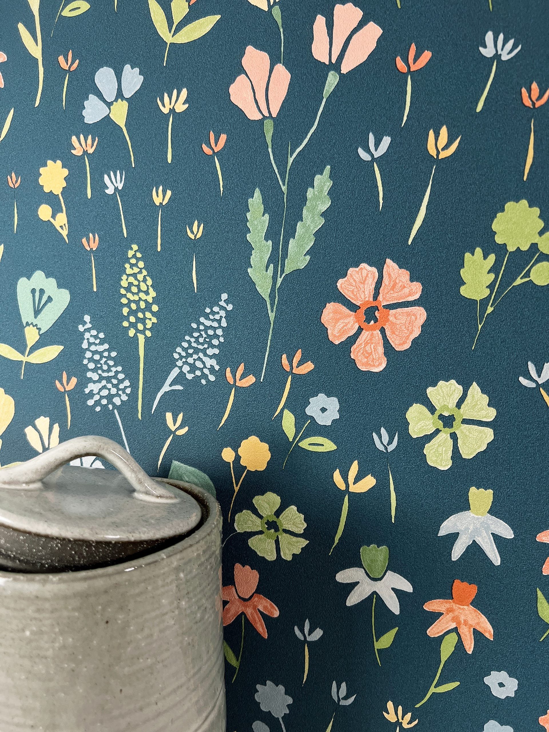 Newroom Vliestapete, Blau Tapete Floral Blumen günstig online kaufen