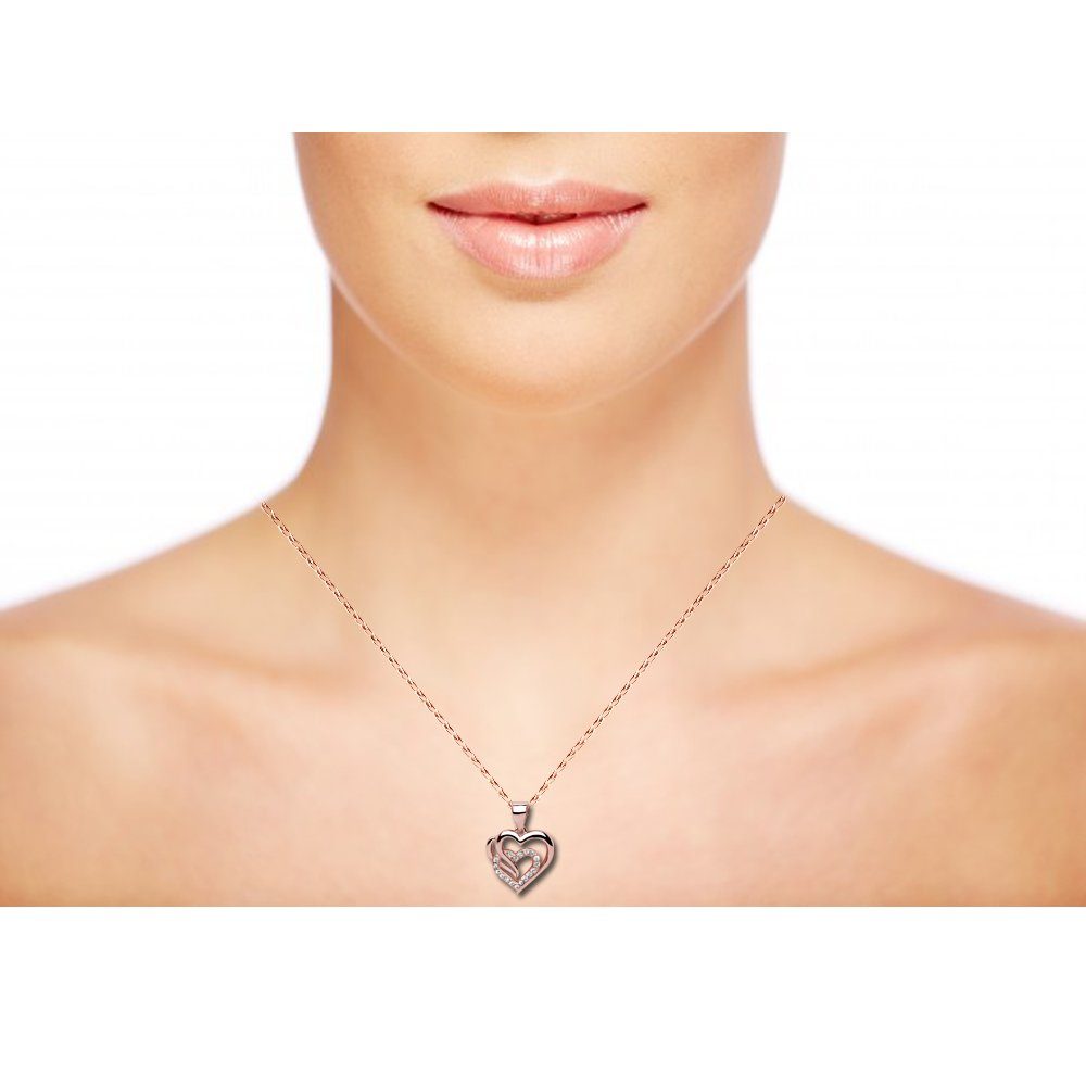 Limana Schmuckset 925 Silber Rosegold vergoldet Halskette Kette mit Ohrring günstig online kaufen