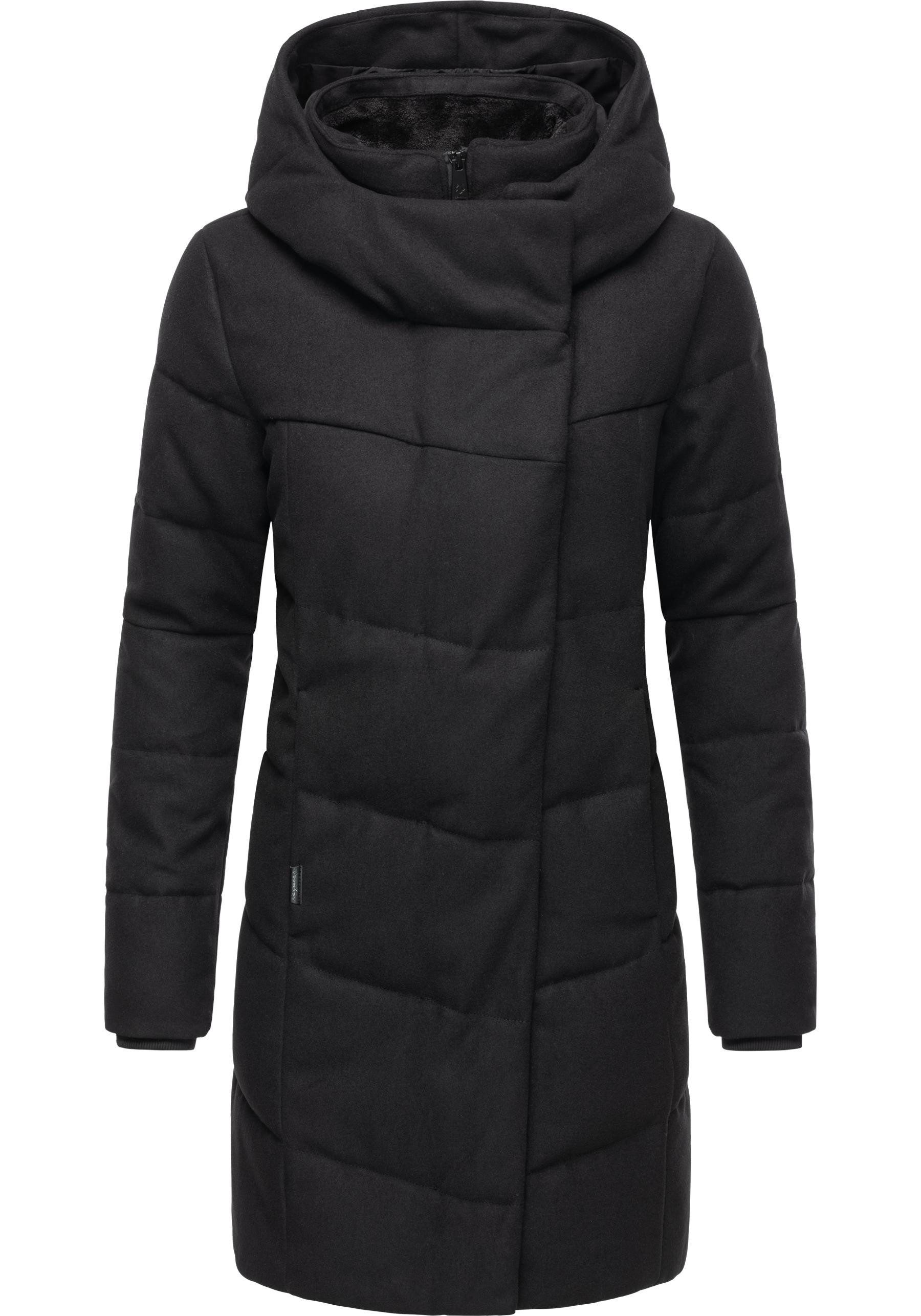 Ragwear Wintermantel Pavla Coat stylischer Damen Steppmantel in Woll-Optik