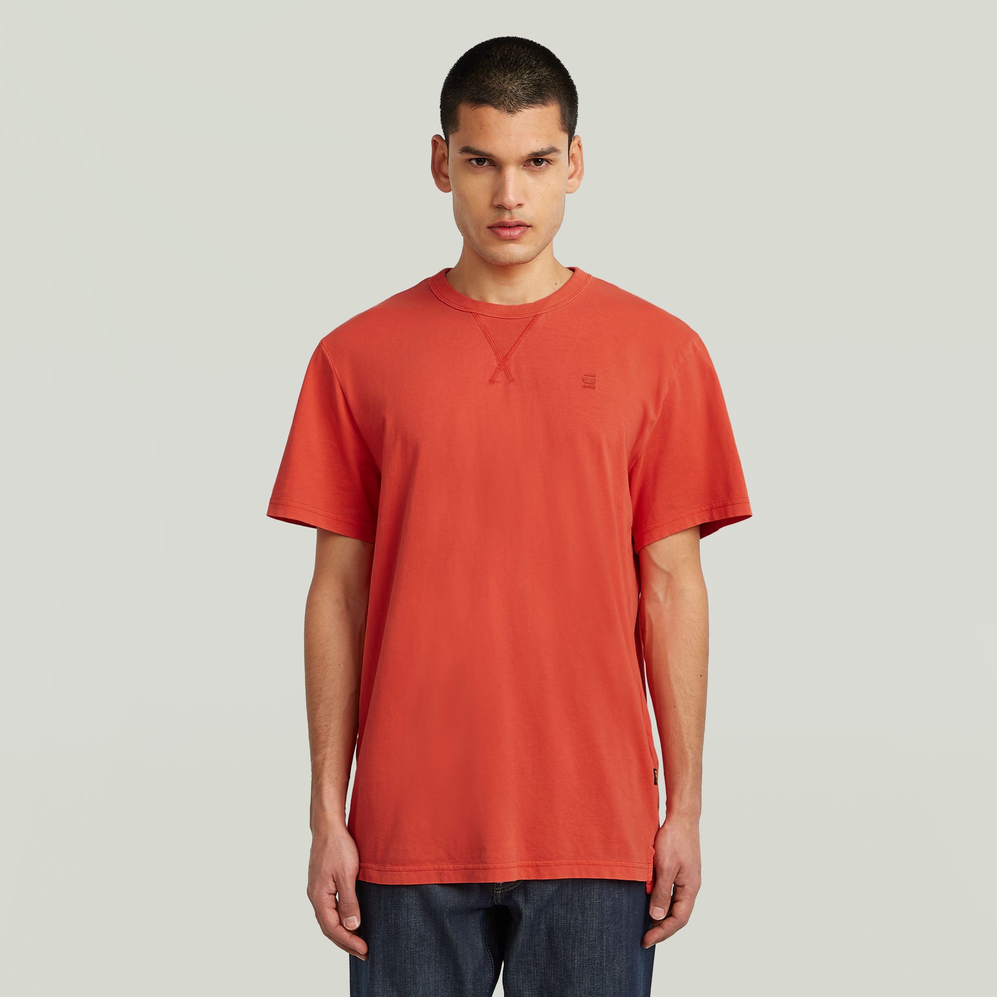 G-STAR T-Shirt Nifous Rundhals, mit Rippeinsatz