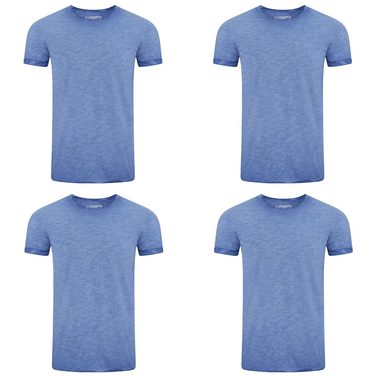 riverso T-Shirt RIVMatteo O-Neck (4-tlg) 100% Baumwolle Middle Blue (19300)