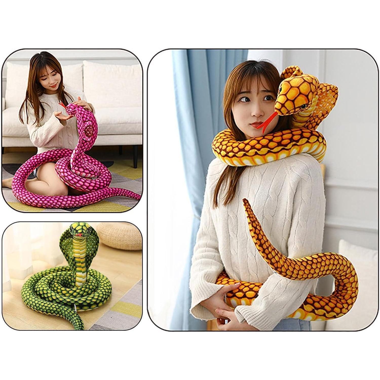 LuxusKollektion Kuscheltier Plüschtier Schlange 80 cm Plüsch realistisch grün