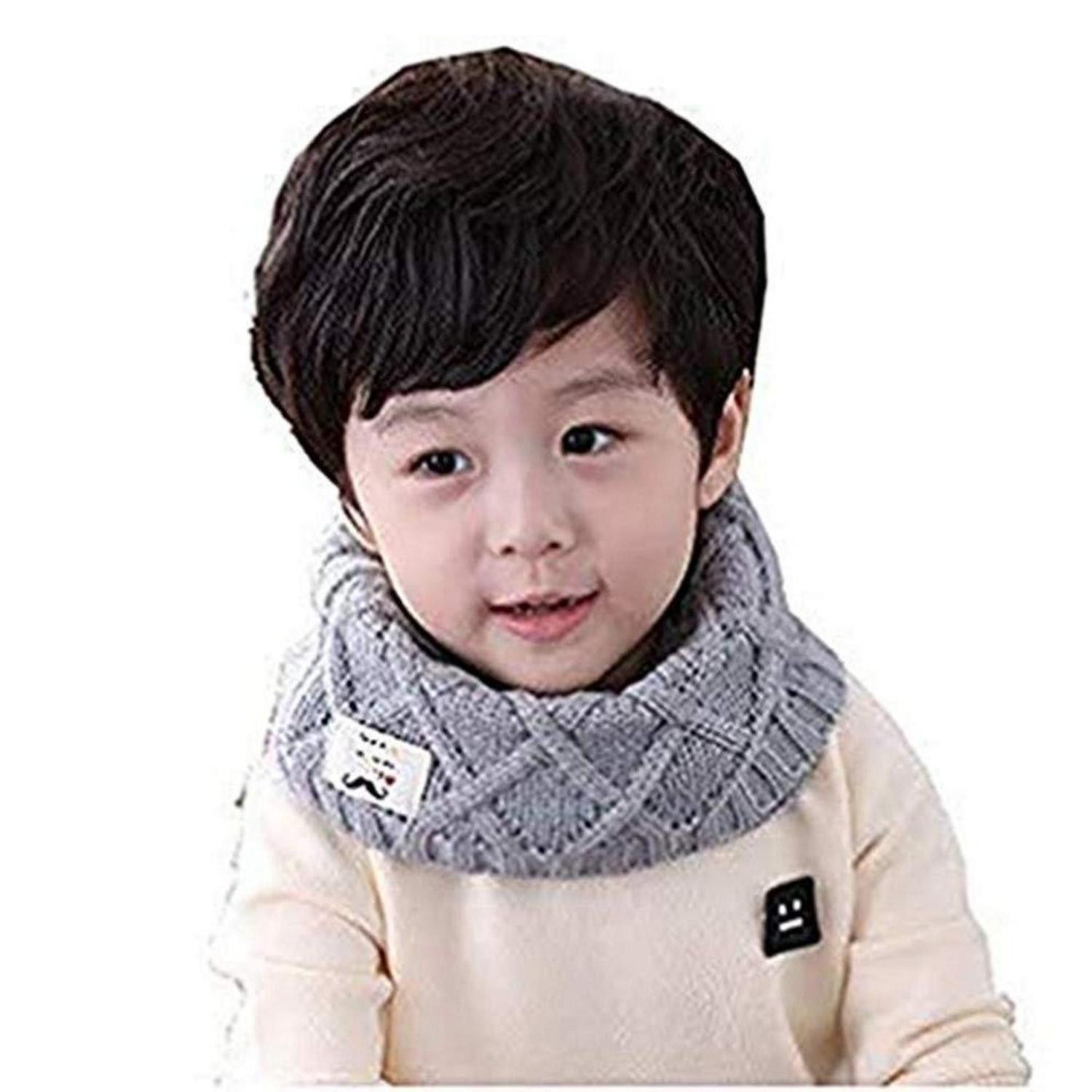 LuxusKollektion Strickschal Schlauchschal Kinder Strick Grau One Size, (1-St)
