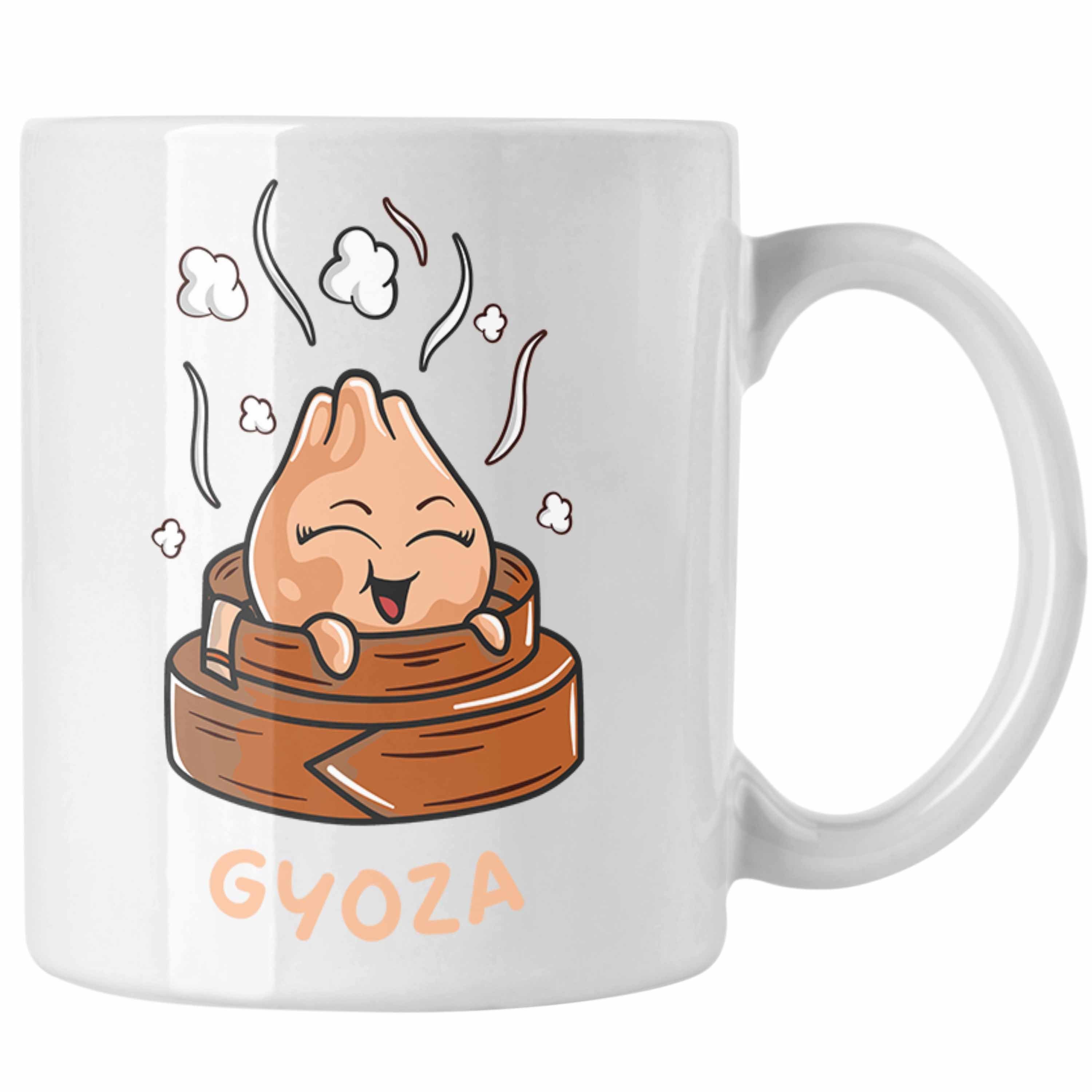 Trendation Tasse Trendation - Dumpling Tasse Geschenk Gyozas Asiatisch Sushi Liebhaber Geschenkidee Lustige Grafik Weiss