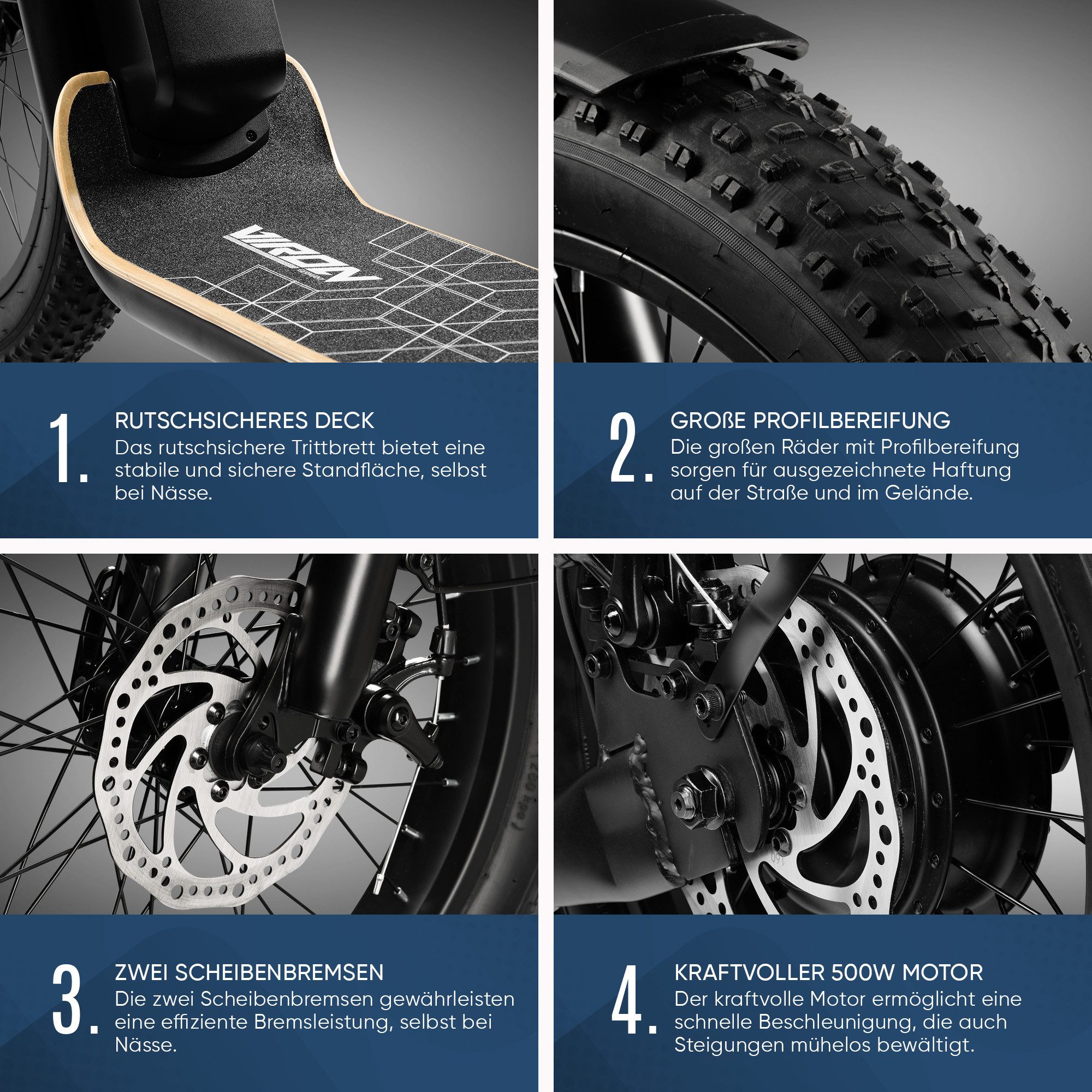 Viron E-Scooter mit Straßenzulassung ABE Elektro Scooter Elektroroller eKFV Zulassung, 20,00 km/h