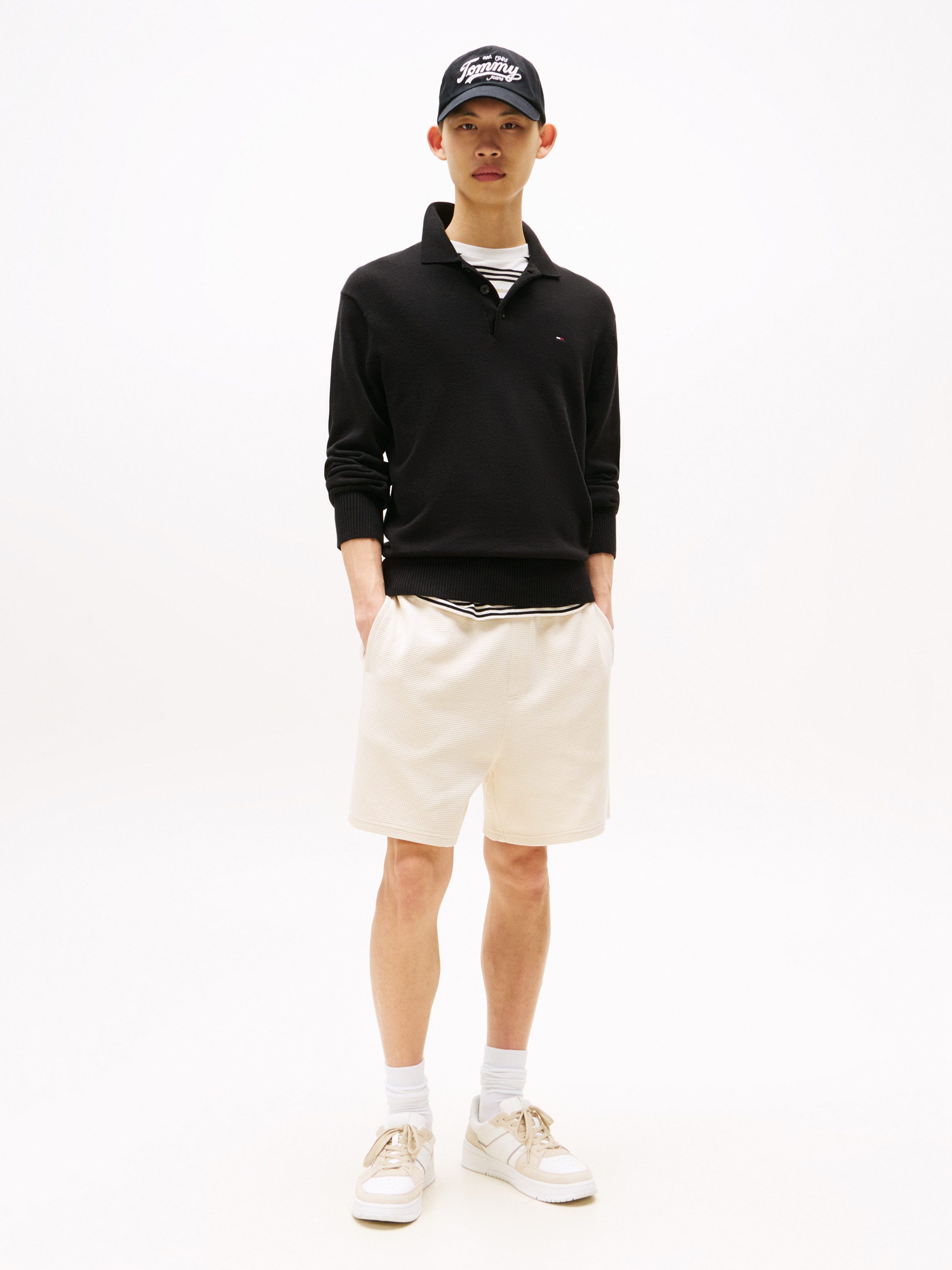 Tommy Jeans Polokragenpullover TJM SLIM ESSENTIAL POLO SWEATER mit Logostickerei