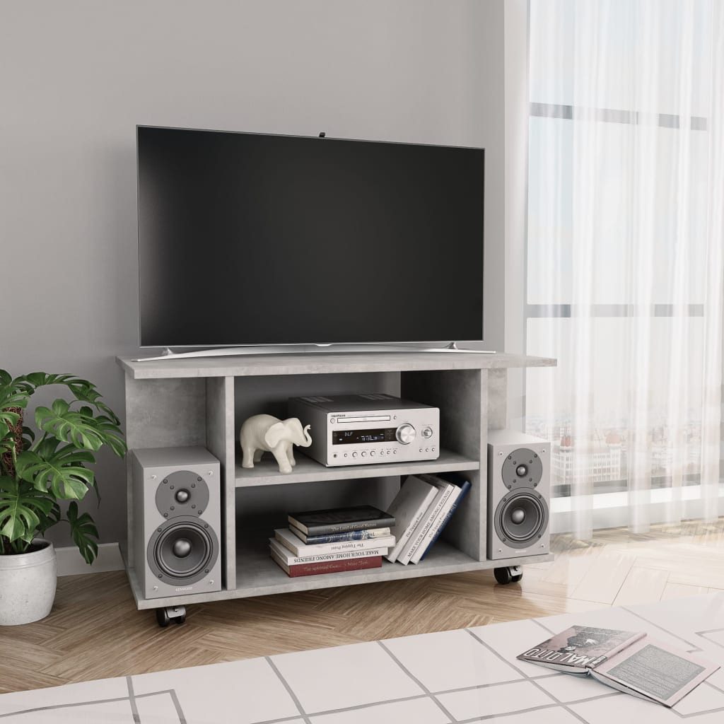 vidaXL Schrankmodule TV-Schrank mit Rollen Betongrau 80x40x45 cm Holzwerkst günstig online kaufen