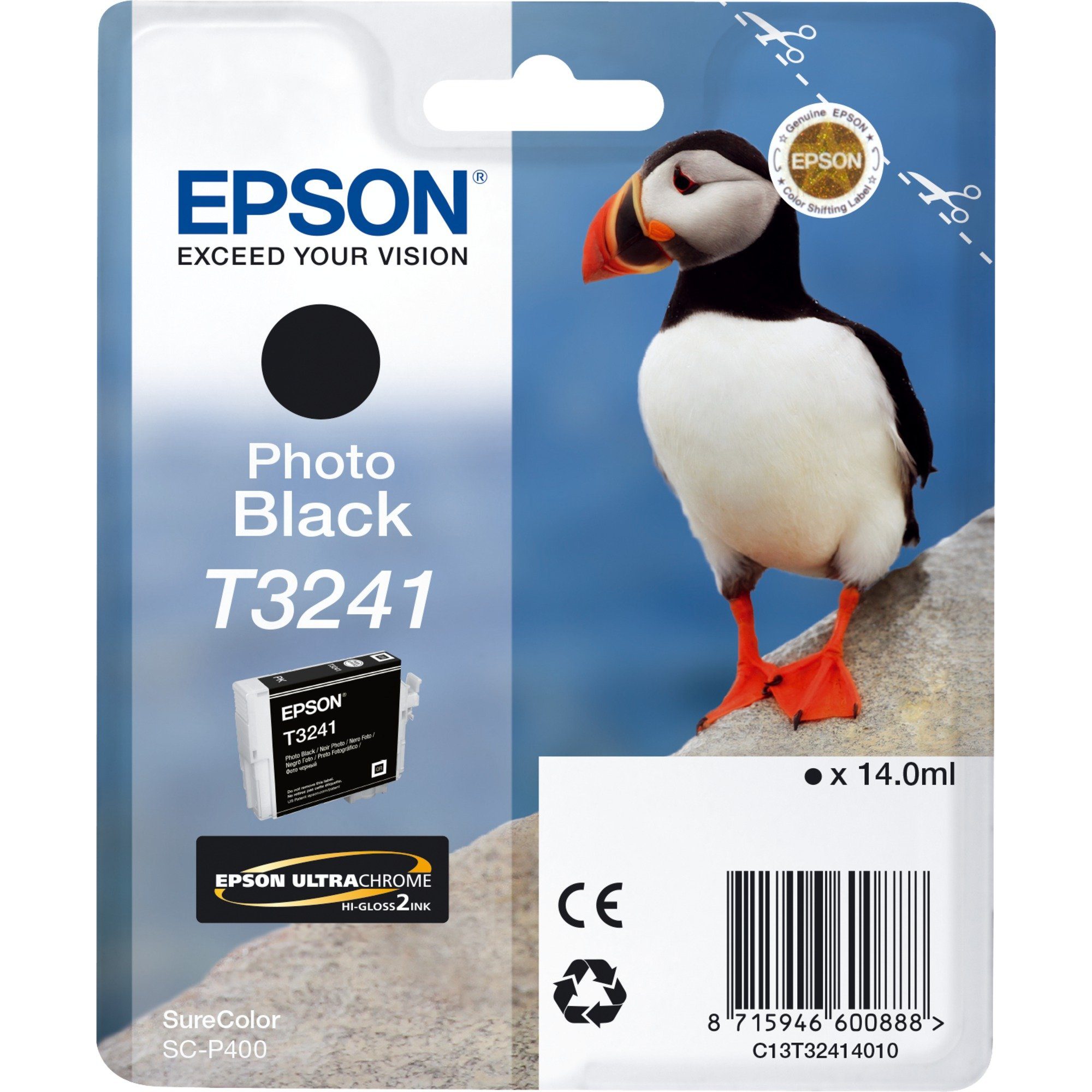 Epson Epson Tinte Foto-schwarz C13T32414010, (T3241) Tintenpatrone
