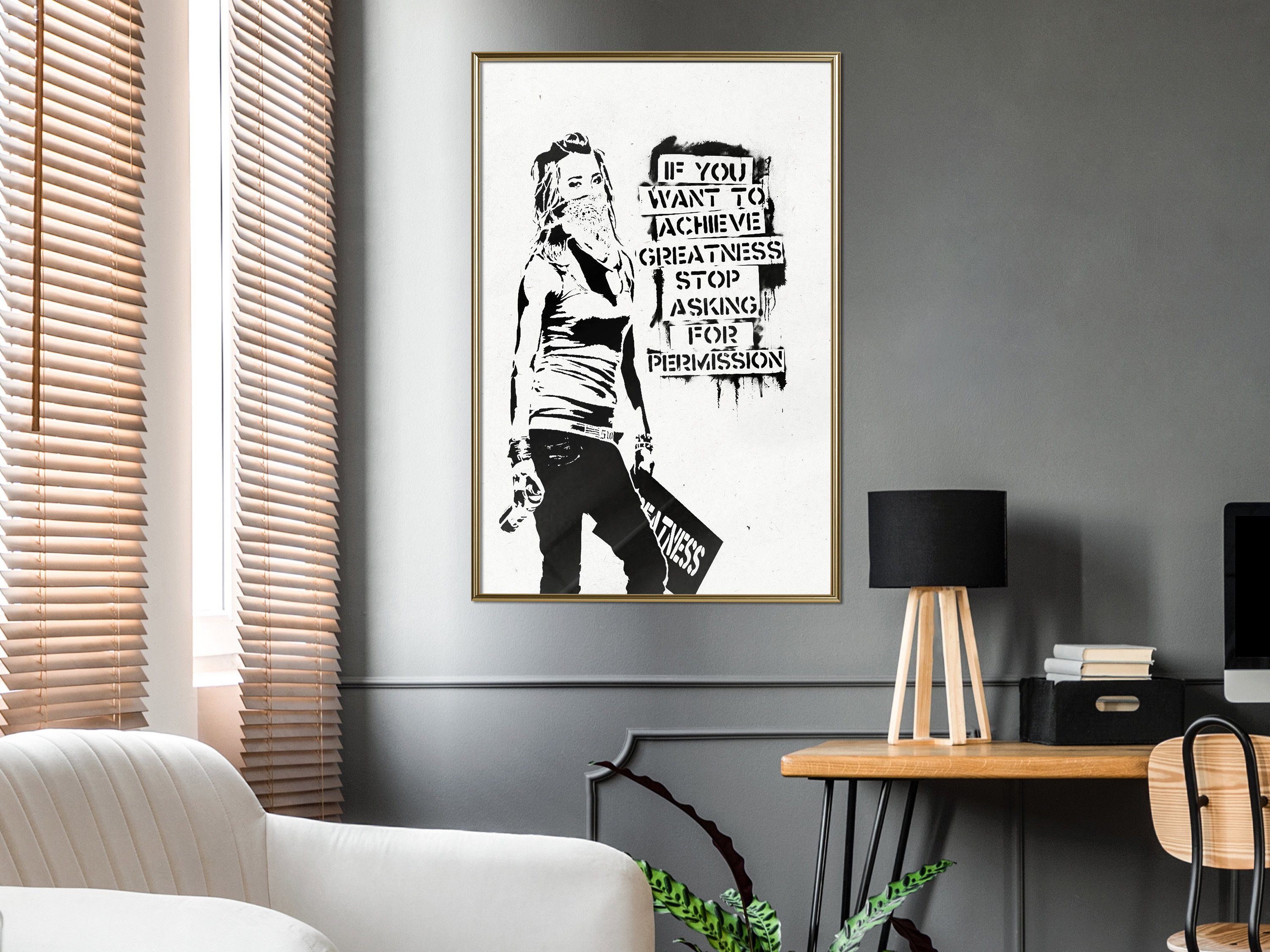 Artgeist Poster Girl with Graffiti []