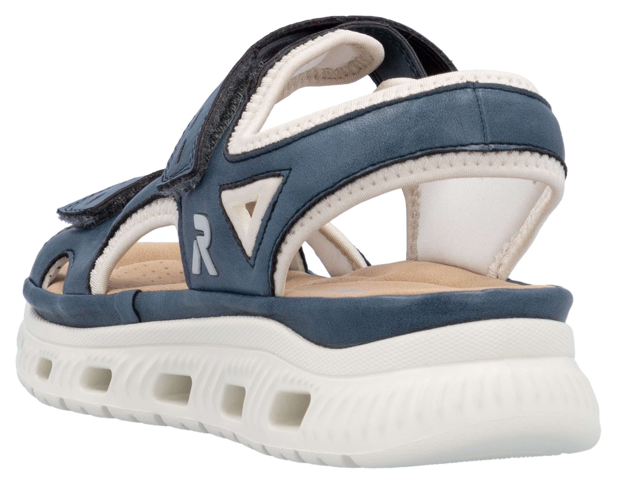 Rieker Sport Outdoorsandale Sandale, Sommerschuh, Sandalette, Plateauabsatz, mit Klettverschlüssen