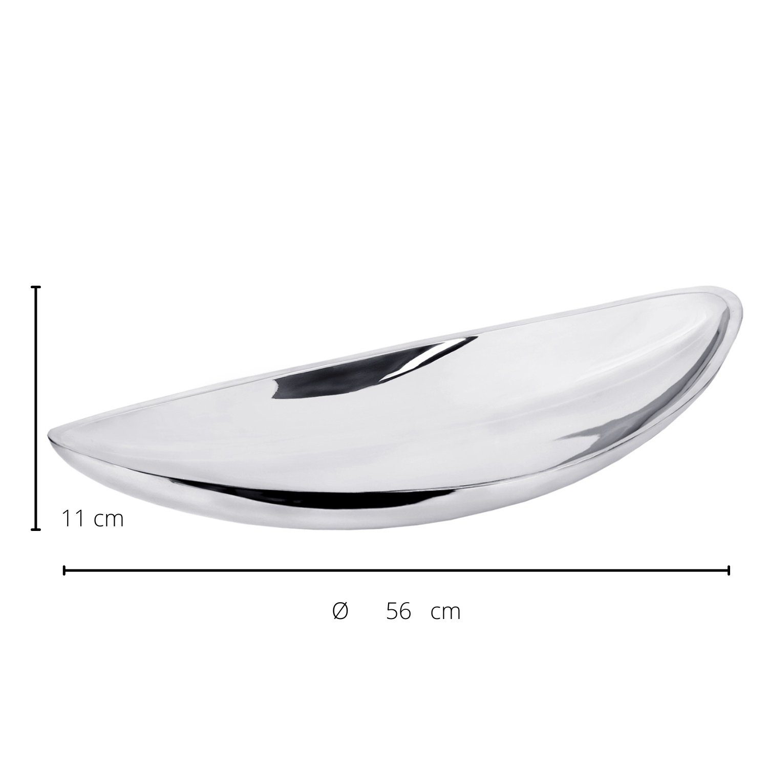 EDZARD Servierschale Halifax, Edelstahl, Schale, oval, Silber-Optik, hochglanzpoliert, H 11 cm