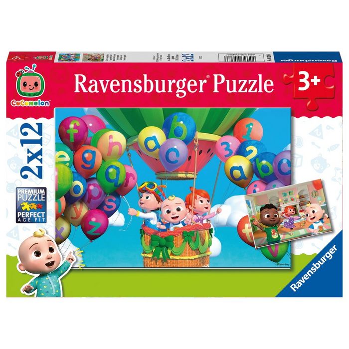 Ravensburger Puzzle 2 x 12 Teile Puzzle Cocomelon Lernen und Spielen 05628 12 Puzzleteile
