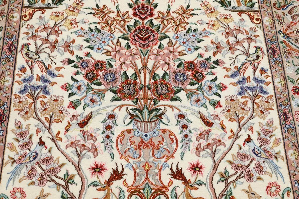 Trading, Handgeknüpfter Orientteppich Höhe: rechteckig, Nain Isfahan Orientteppich, Seidenkette 108x158 mm 6