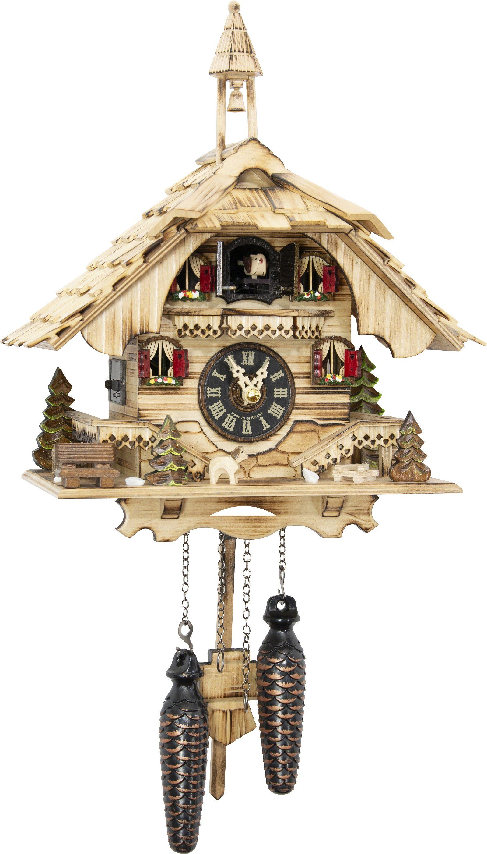 Engstler Wanduhr Kuckucksuhr Chalet-Stil Quarz-Uhrwerk 31cm von Engstler