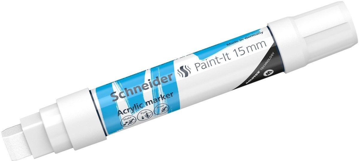 SCHNEIDER Permanentmarker Acrylmarker Paint-It 330 15mm weiß (5 Stück)