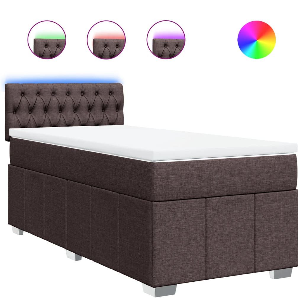 vidaXL Bett Boxspringbett mit Matratze Dunkelbraun günstig online kaufen