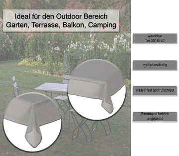 Haus und Deko Tischdecke Tischdecke Gartentischdecke Karo rund Outdoor Weichschaum PVC Terrasse (1-tlg)