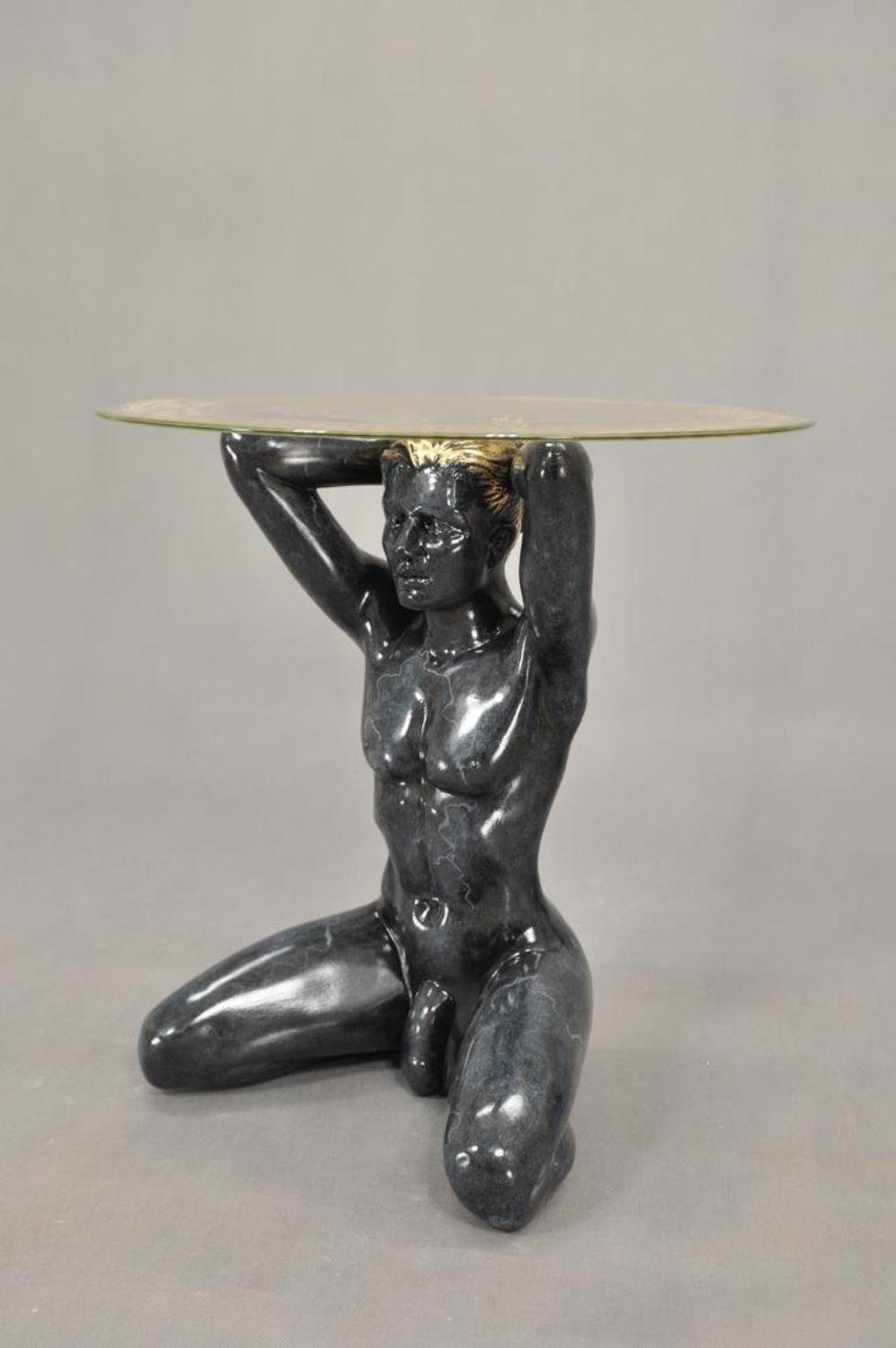 JVmoebel Skulptur Glastisch Abstrakt Erotisch Tisch Sex Penis Couchtisch Stil Glas