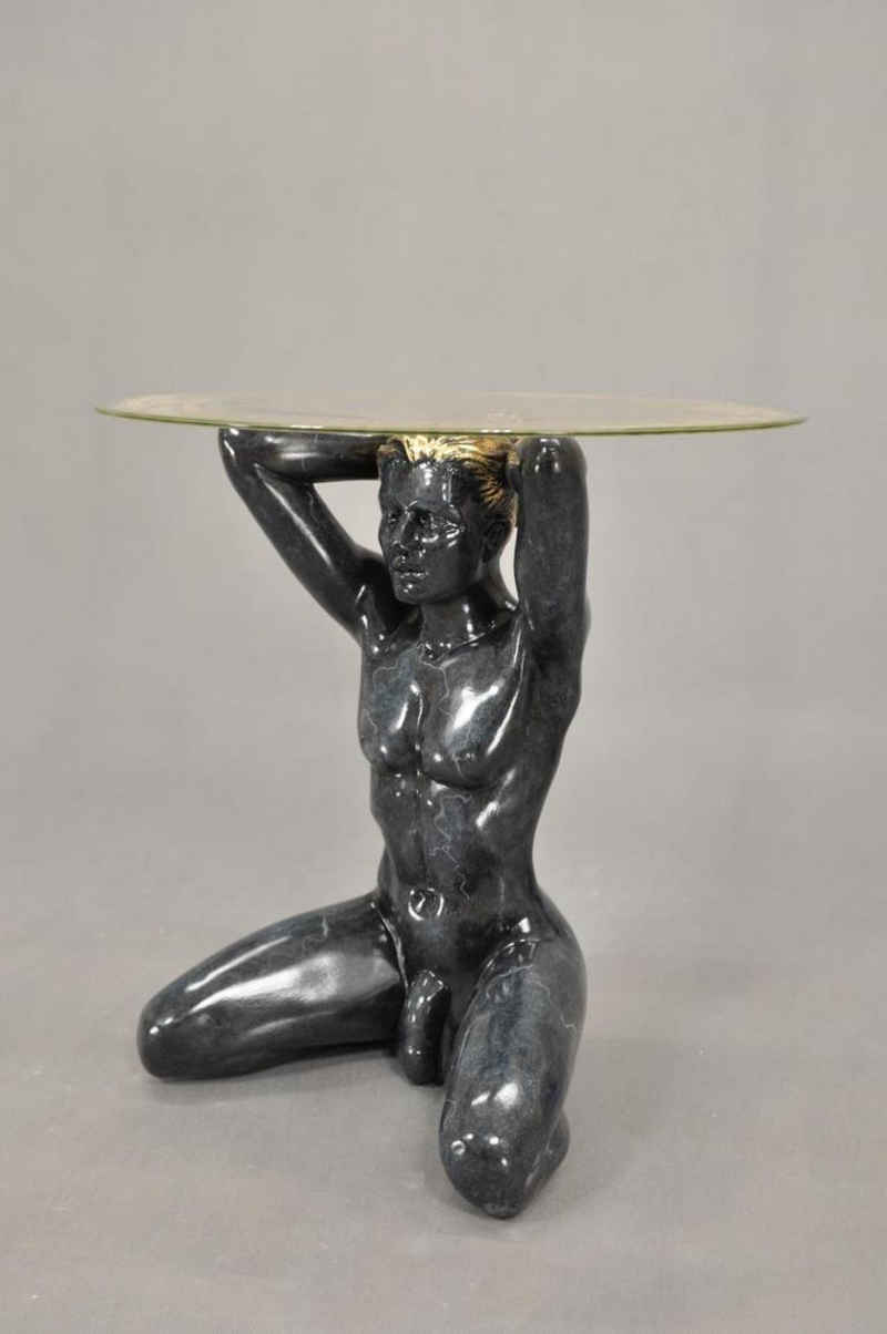 JVmoebel Skulptur Glastisch Abstrakt Erotisch Couchtisch Tisch Glas Penis Sex Stil