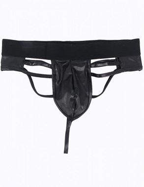 Lau-Fashion Stringtanga Lack Leder G-String Tanga Wetlook Boxershorts Männer Unterwäsche M/L